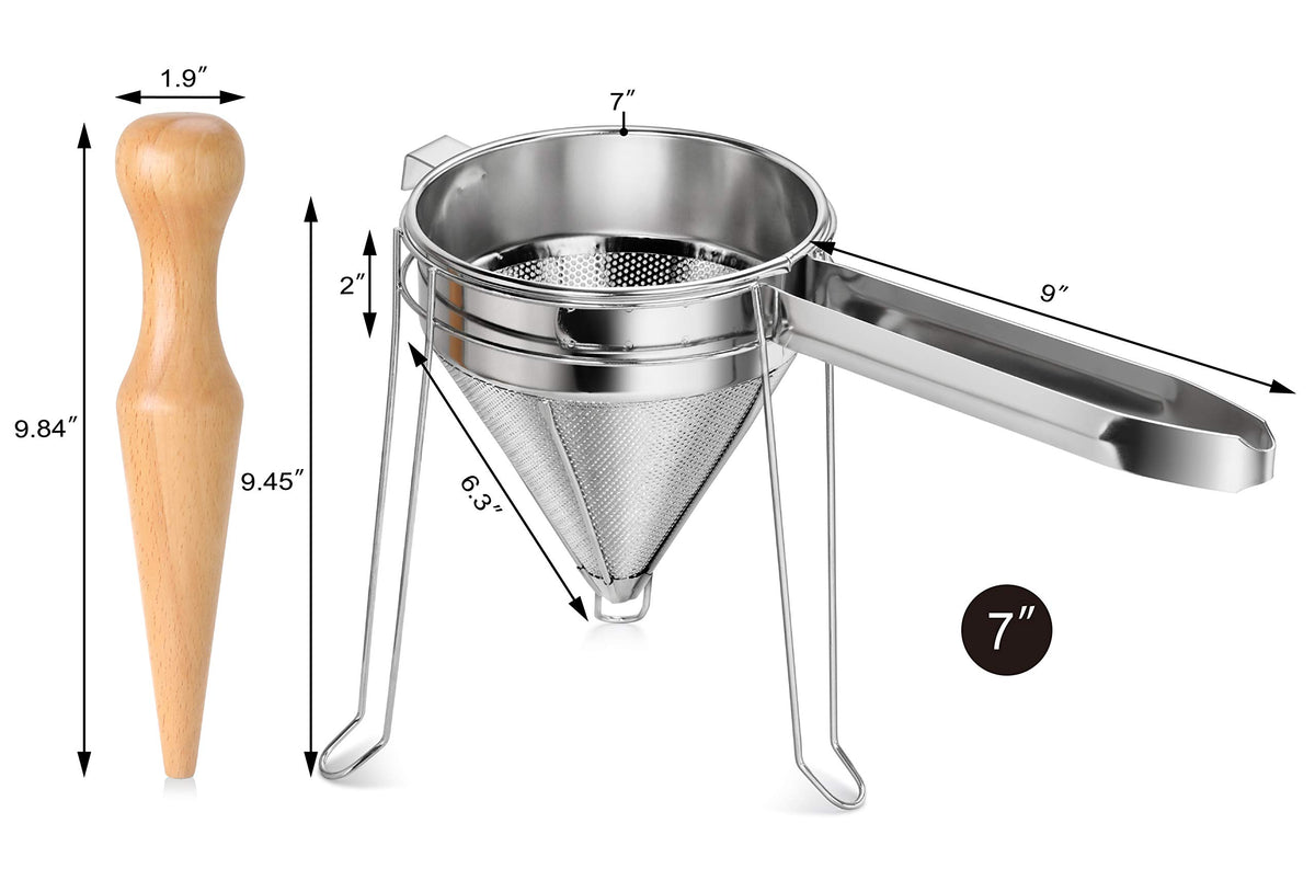 New Star Foodservice 42566 3-Piece Stainless Steel China Cap Strainer Set