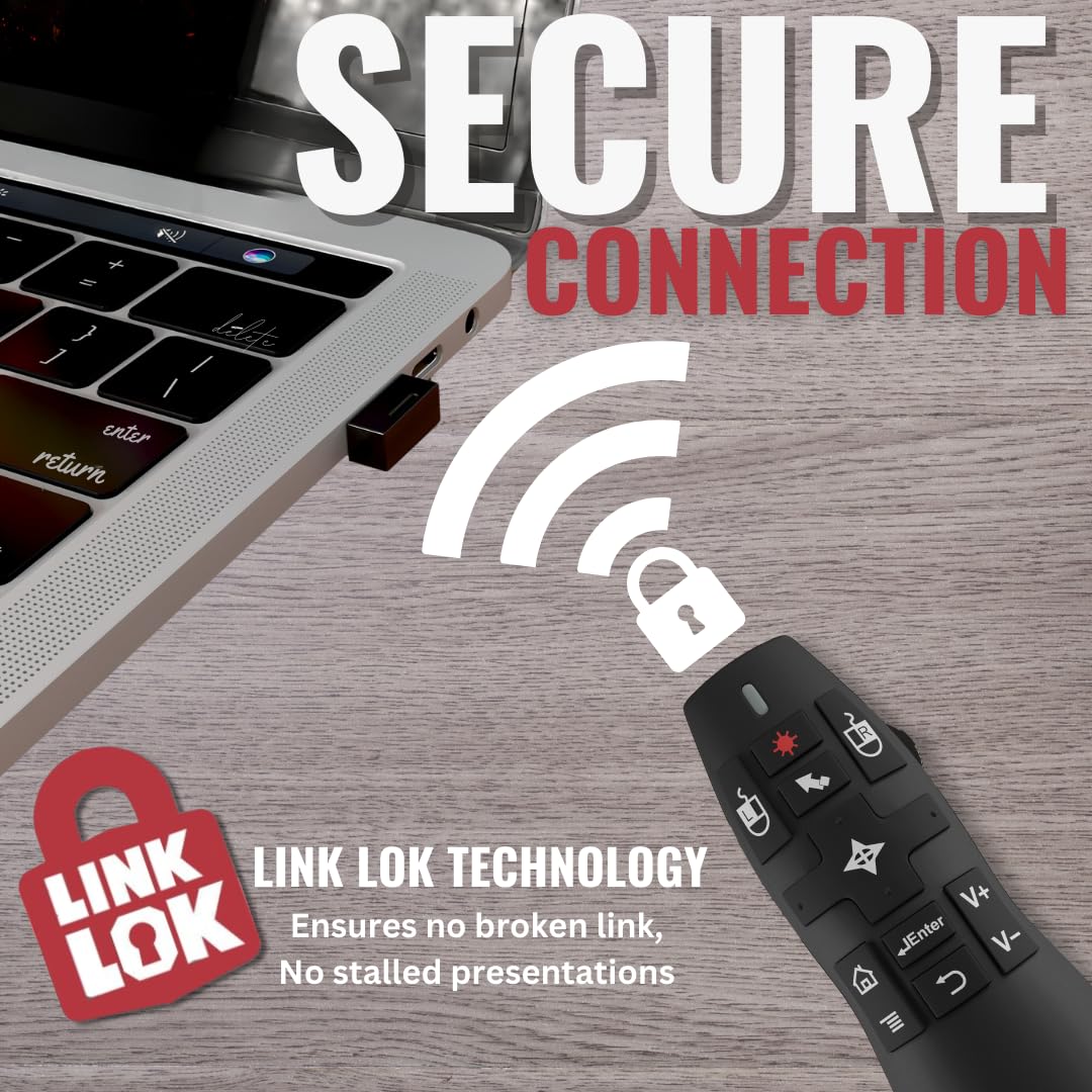 Wireless Powerpoint Presentation Remote Clicker and Keynote Presenter with Wireless Mouse (PR-820) from Red Star Tec