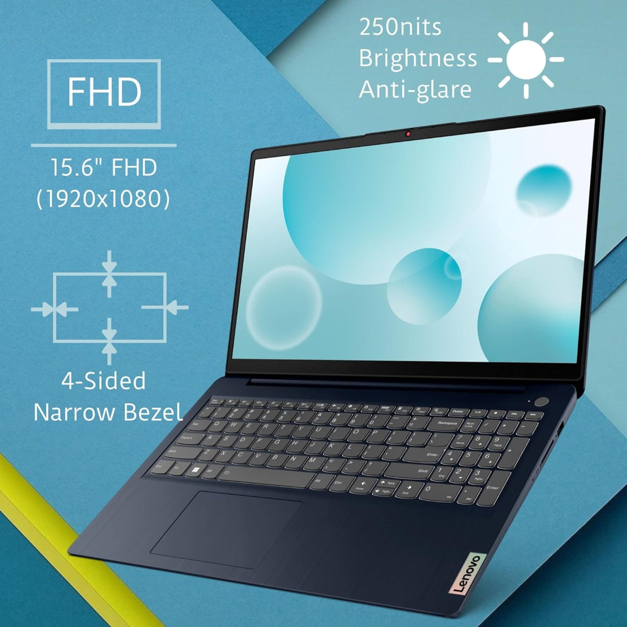 lenovo est IdeaPad 15.6'' FHD Laptop, 20GB RAM, 1TB SSD, Intel Pentium Silver N6000, 1 Year Microsoft Office 365, Webcam, Type-C, SD Card Reader, Wi-Fi 6, Windows 11, JVQ MP Black