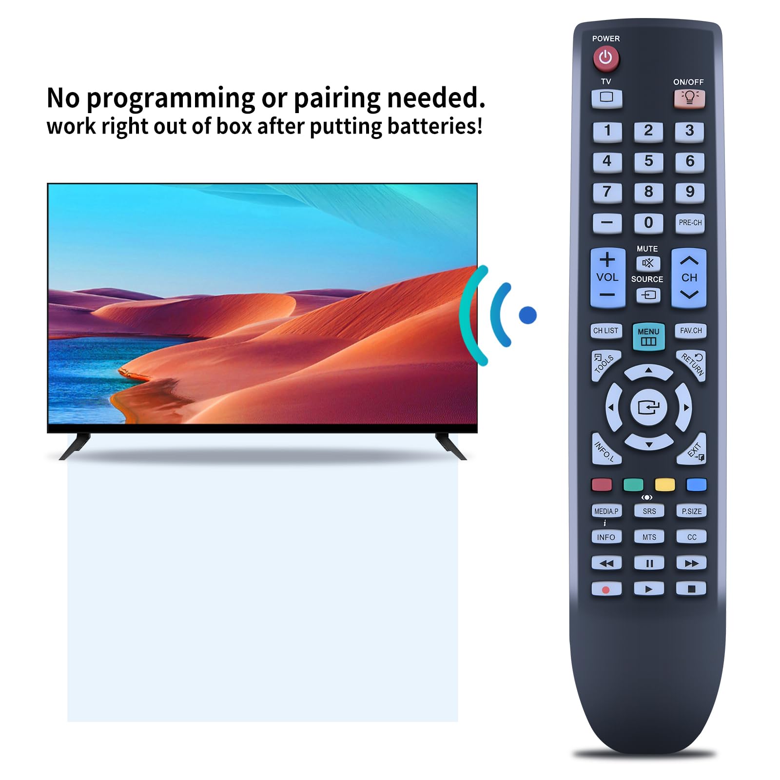BN59-00853A Replacement Remote Control Compatible for Samsung TV LN32B530 PL58A650T1FXS LN52A650A1RXSR LN40B540P8FUZA LN52A650A1RXRL