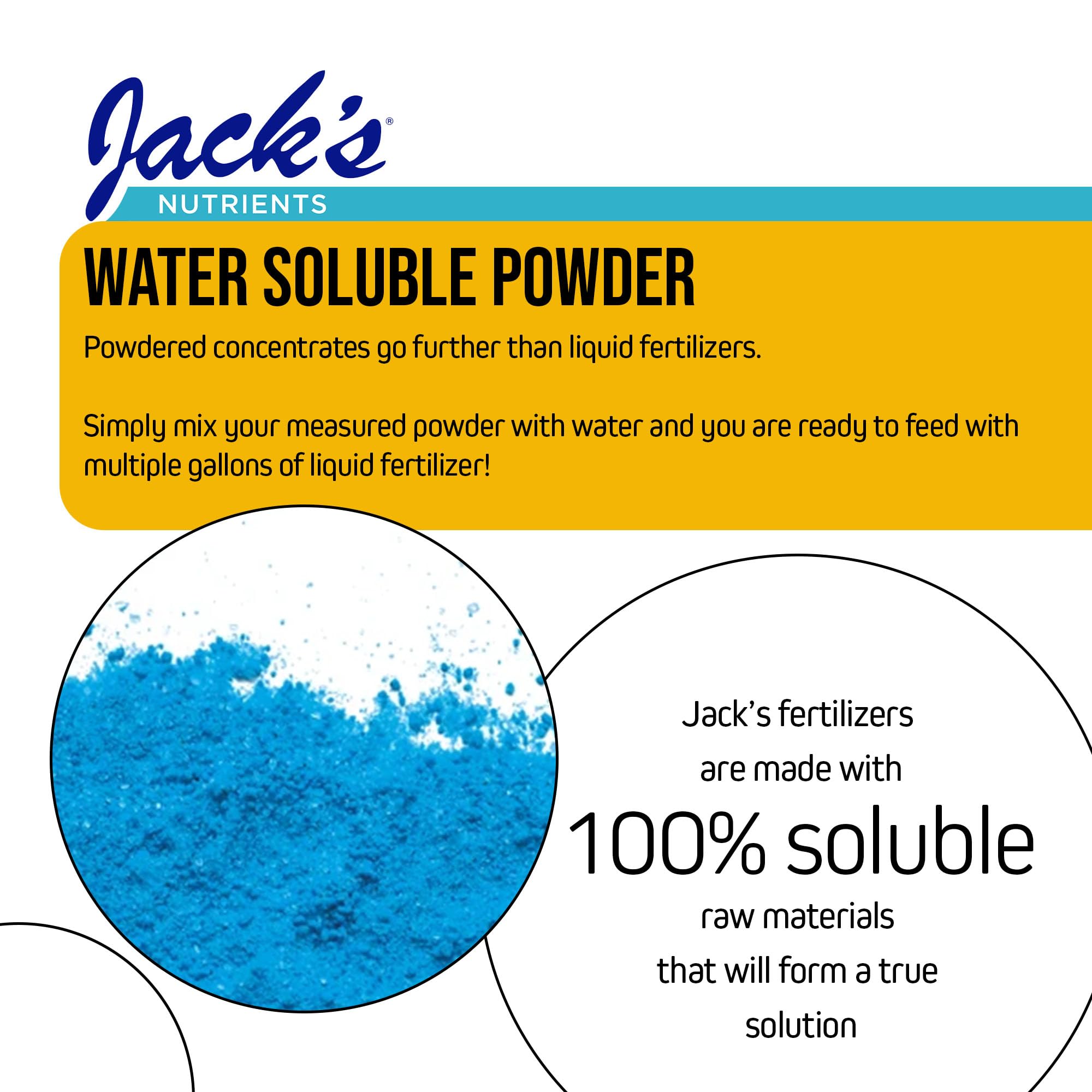 Jack's Classic Nutrients 15-0-0 Part B Water-Soluble Fertilizer for Calcium Uptake and Strong Leaf Growth in Continuous Liquid Feed Programs, 25Lbs