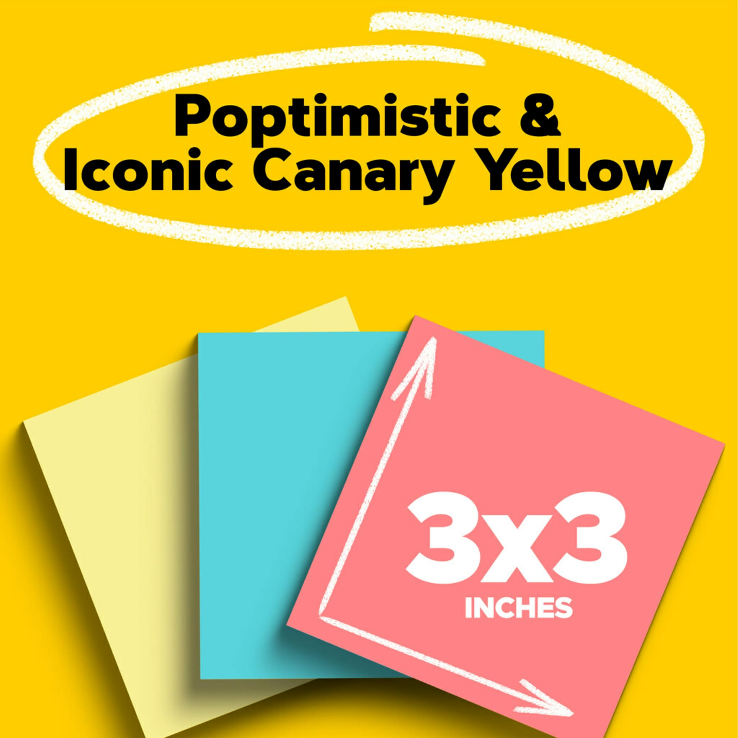 Post-it Notes 3x3 in, 14 Pads, America's’s #1 Favorite Sticky Notes, Yellow and Brights, Clean Removal, Recyclable (654-14YWM)