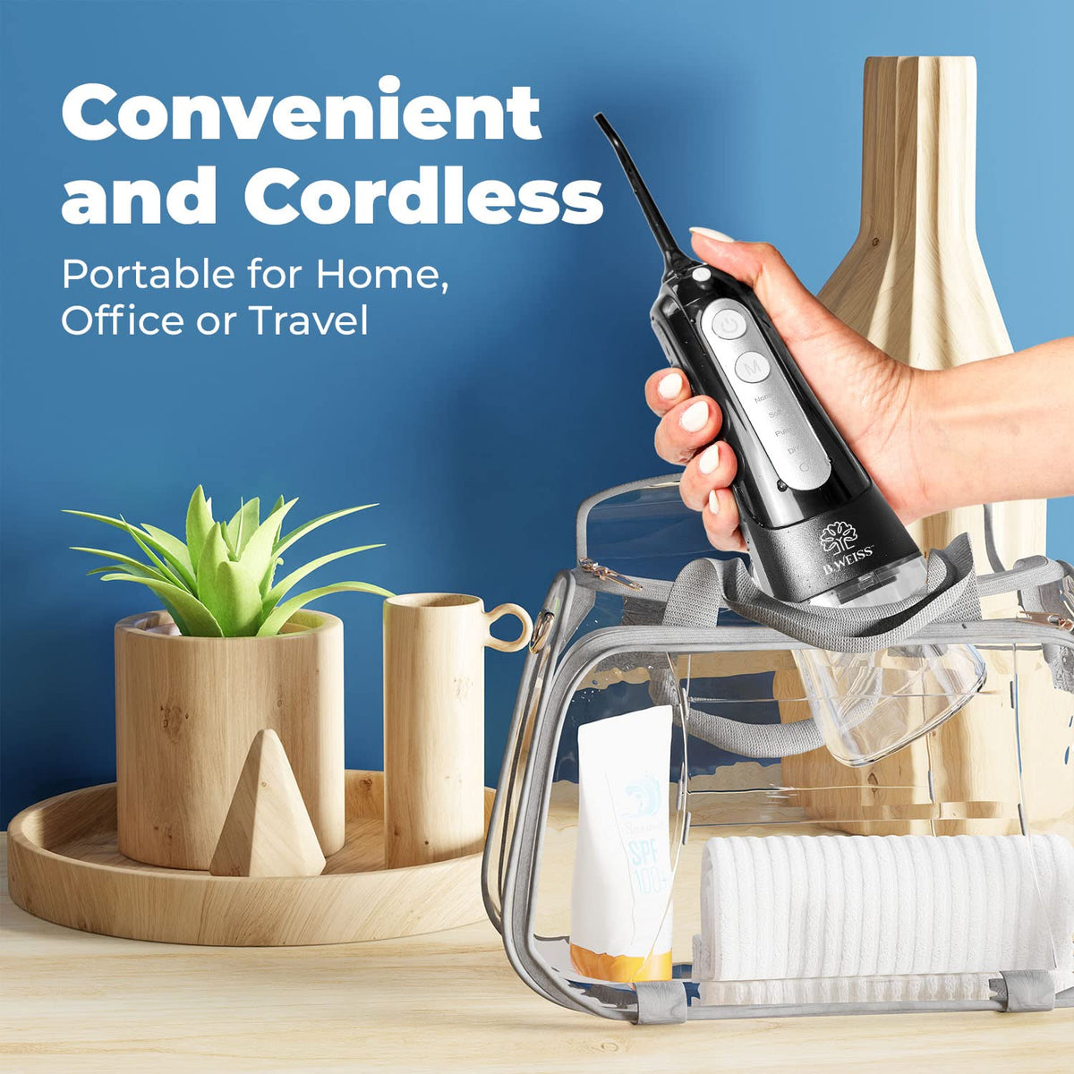 Water flosser for Teeth Cleaning and flossing Oral irrigator, Black