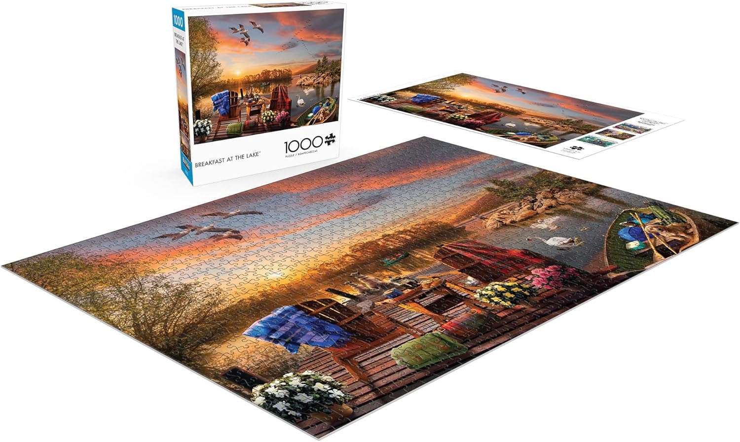 Buffalo Games - Andrew Farley -Breakfast at The Lake - 1000 Piece Jigsaw Puzzle for Adults -Challenging Puzzle Perfect for Game Nights - Finished Size is 26.75 x 19.75