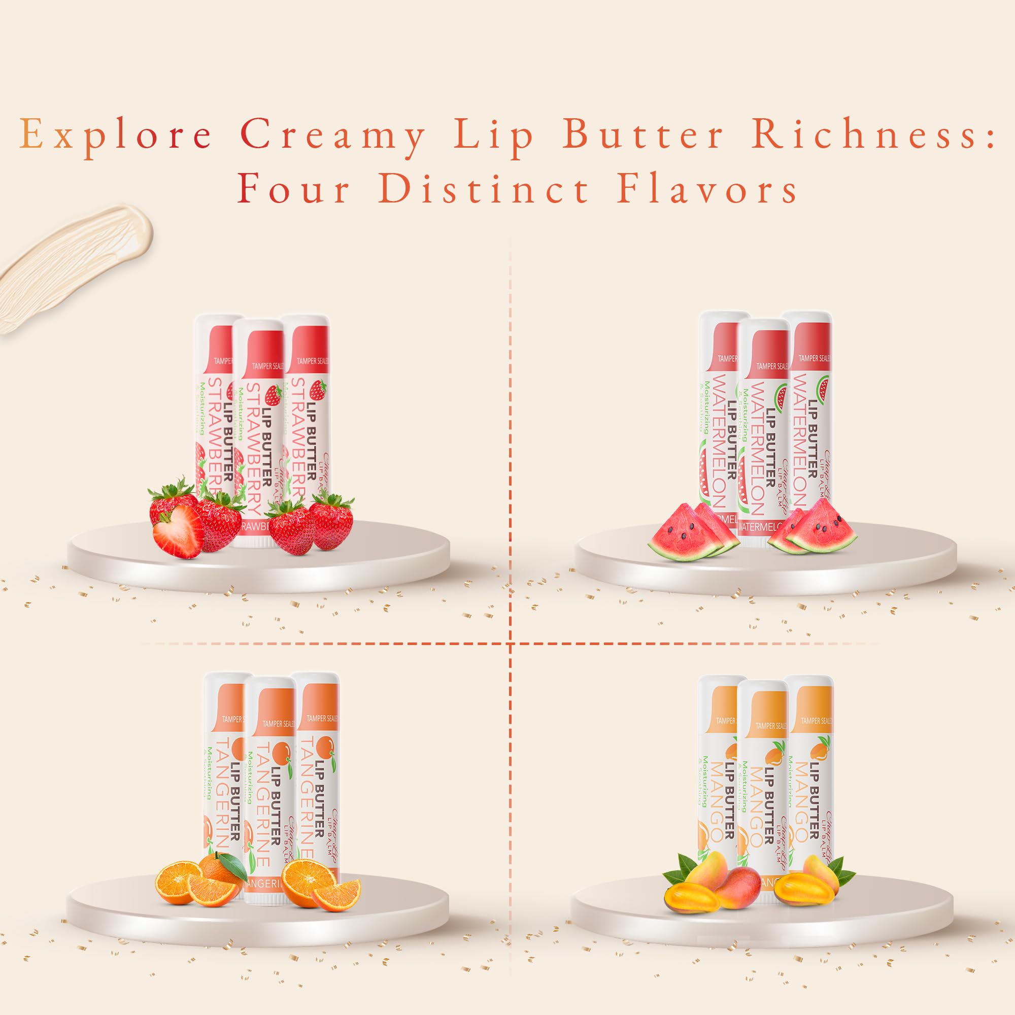CHAP-LIP Original Lip Balm Hydrating Bulk Chap Stick with Fruit Flavors, Coconut Oil, Cocoa Butter - Christmas Gift Stocking Stuffers Lip Therapy Pack for Men and Women - Made in USA, 48 Pack x 12 Box