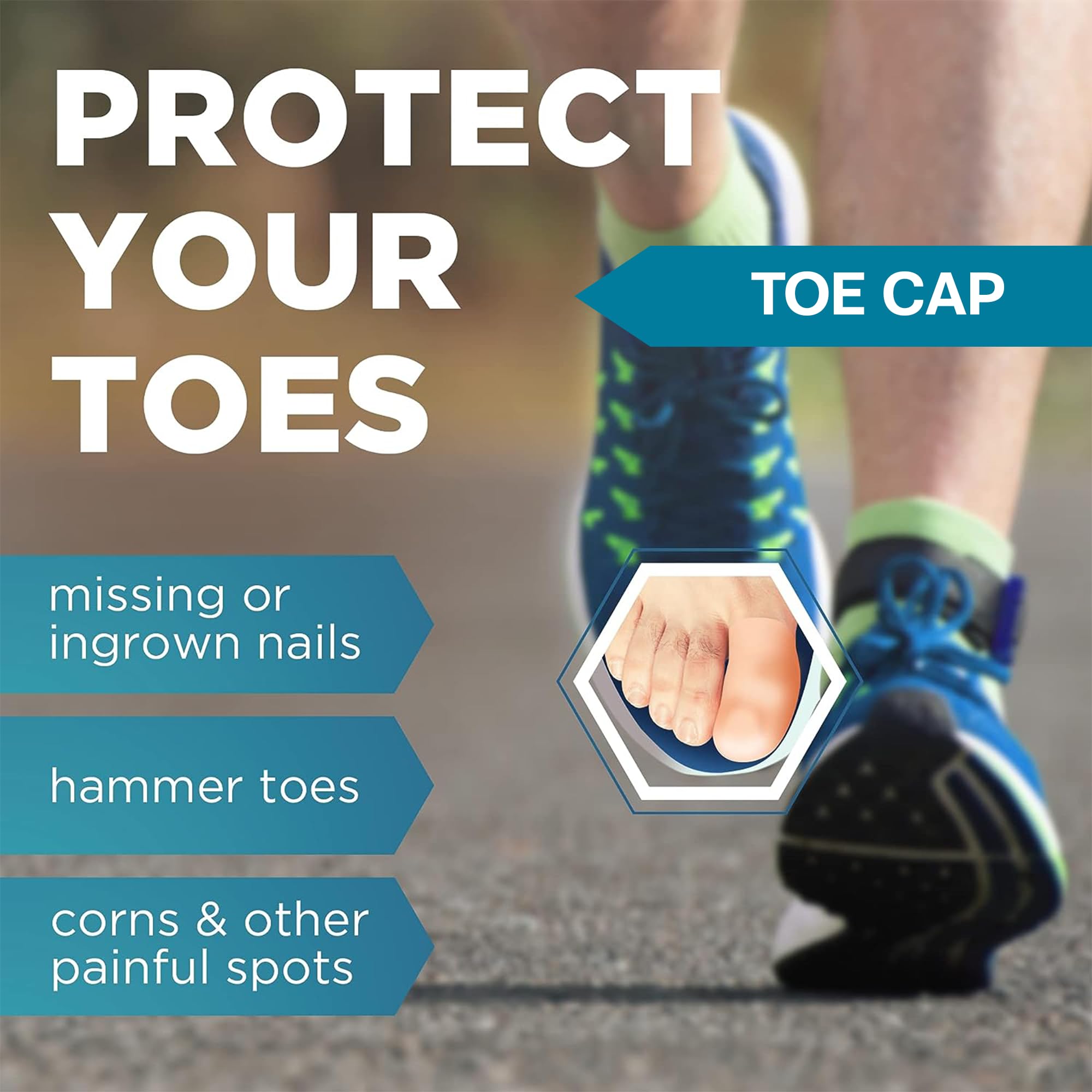 Homergy Original Soft Gel Toe Cap - 6 Small Toe Protectors and Metatarsal Foot Pads for Pain Relief - 4 Pack Soft Gel Reusable Breathable Sleeve Pads