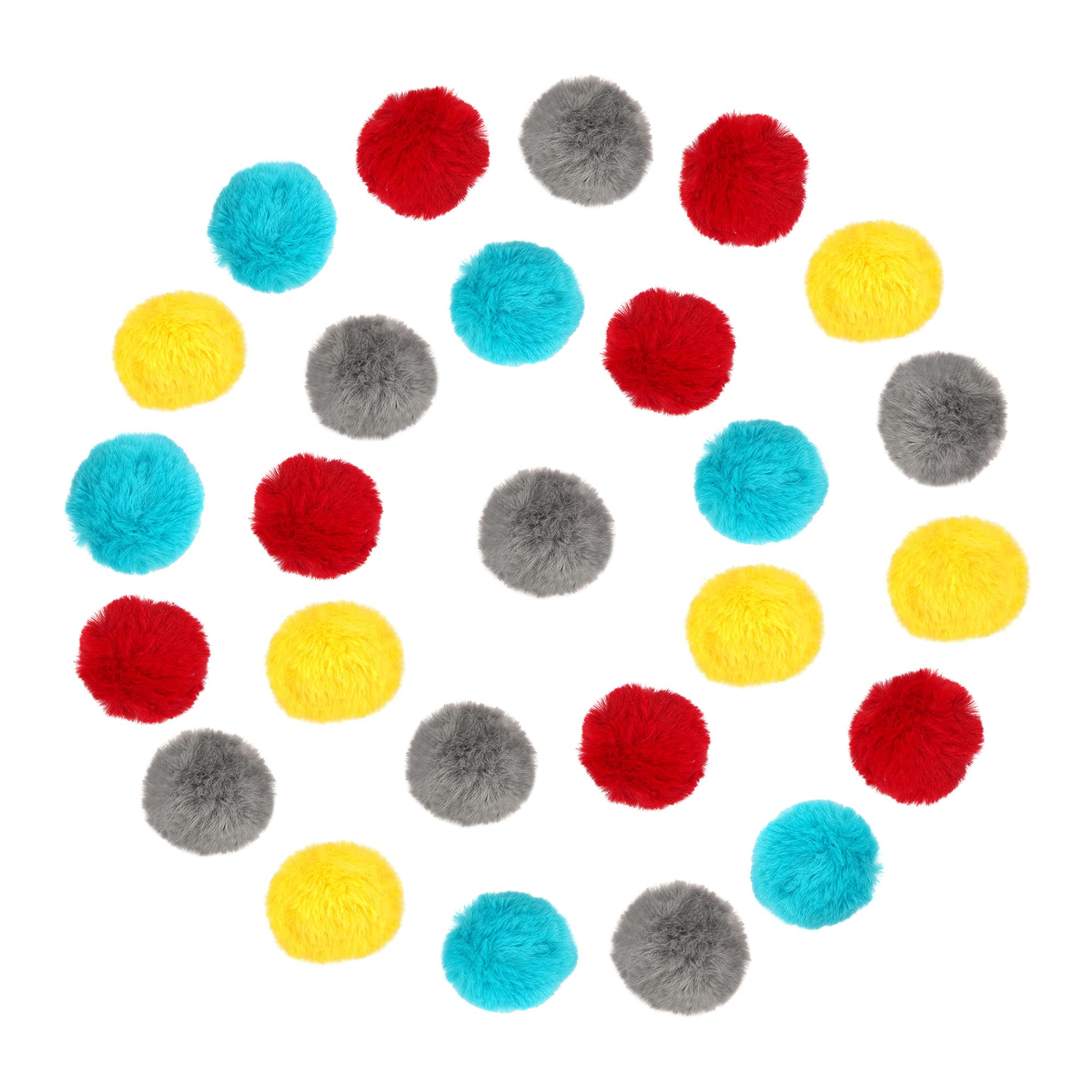 CHIWAVA 24PCS 1.8" Catnip Furry Cat Toys Ball Soft Pom Pom Balls Kitten Chasing Quiet Play Assorted Color
