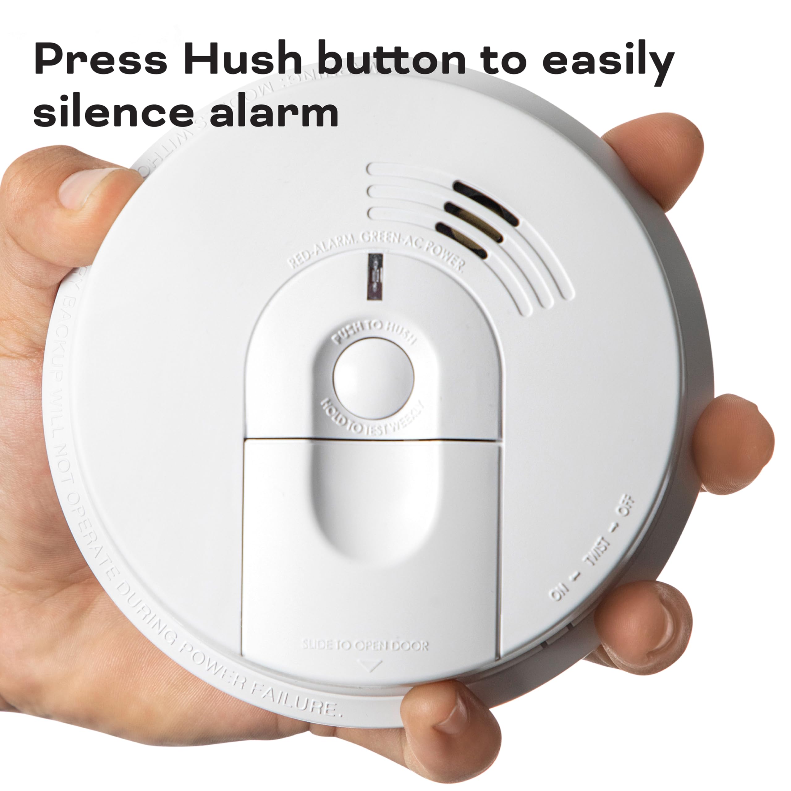 Kidde 21026063 AC Hardwired Smoke Detector Alarm with 9V Back up and Front Load Battery Door, White