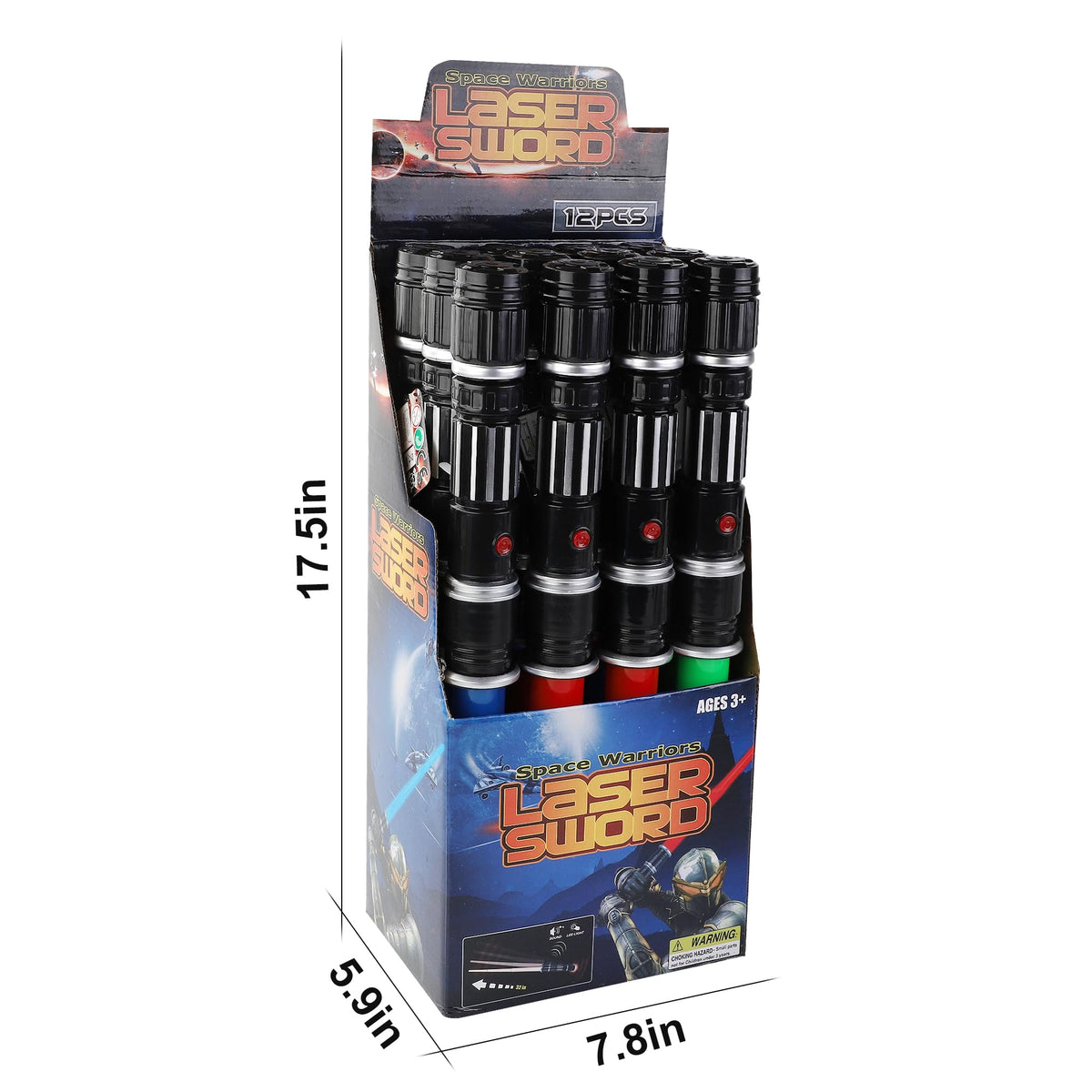 12 Pack LED Light Up Sabers Set - Motion Sensitive Retractable Swords with FX Sound Effects for Kids Party Supplies, Bulk Party Favors and Cosplay