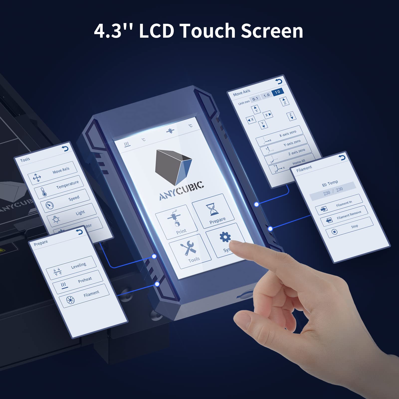 Anycubic Kobra Plus, 3D Printer with 25-Point Auto Leveling All-Metal Geared Extruder for Smooth Filament in & Out, Dual Z-Axis for Printing Stable, Large Printing Size 13.8x11.8x11.8inch