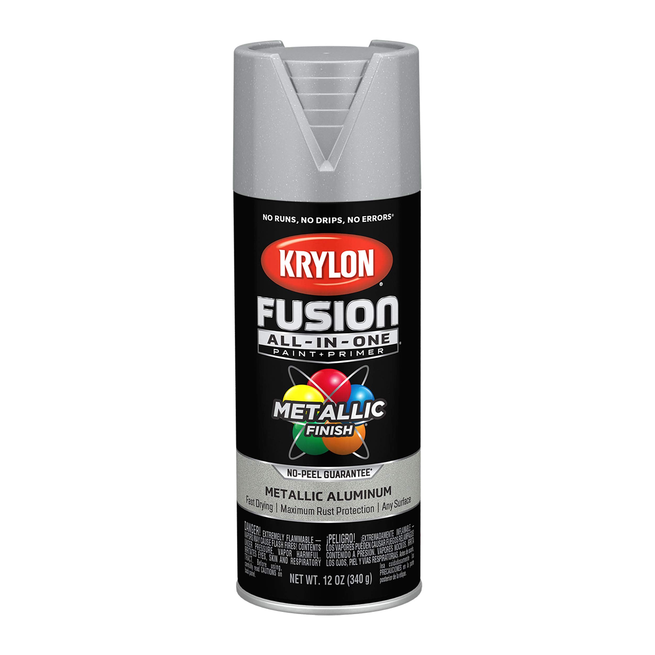 Krylon Fusion All-In-One Adhesive Spray Paint for Indoor/Outdoor Use, 12 oz, Aluminum