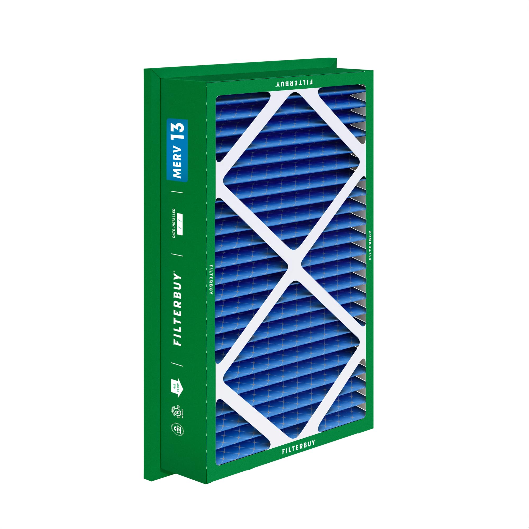 Filterbuy 20x30x5 Air Filter MERV 13 Optimal Defense (2-Pack), Pleated HVAC AC Furnace Air Filters Replacement for Honeywell Return Grille (Actual Size: 18.38 x 28.63 x 3.69 Inches)