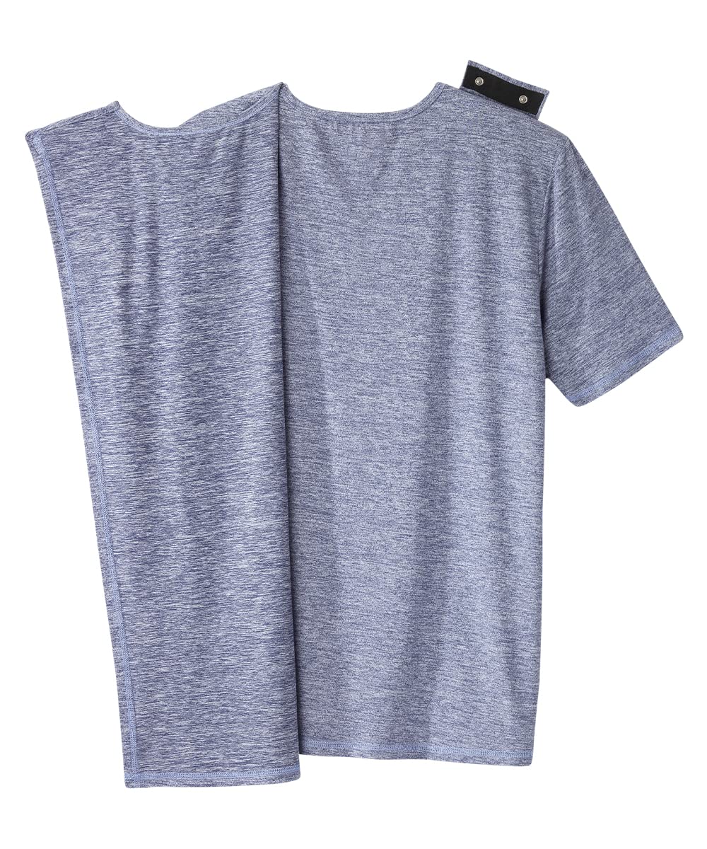Men’s Open-Back Adaptive Active T-Shirt - Heather Indigo 3XL