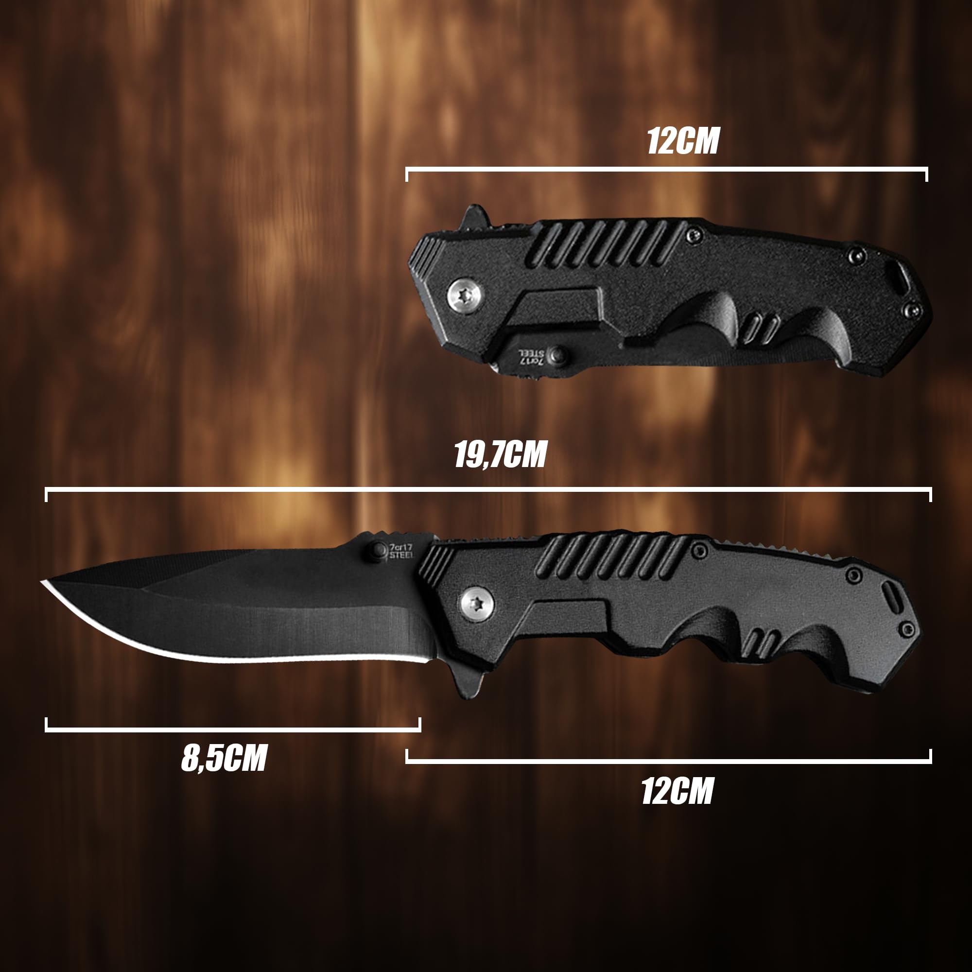AOSILEY Pocket Folding Knife with Stainless Steel Point Lock Blade Knives and Lightweight Lockback Multi-Tool for Camping, Outdoor, Hunting,Survival and EDC
