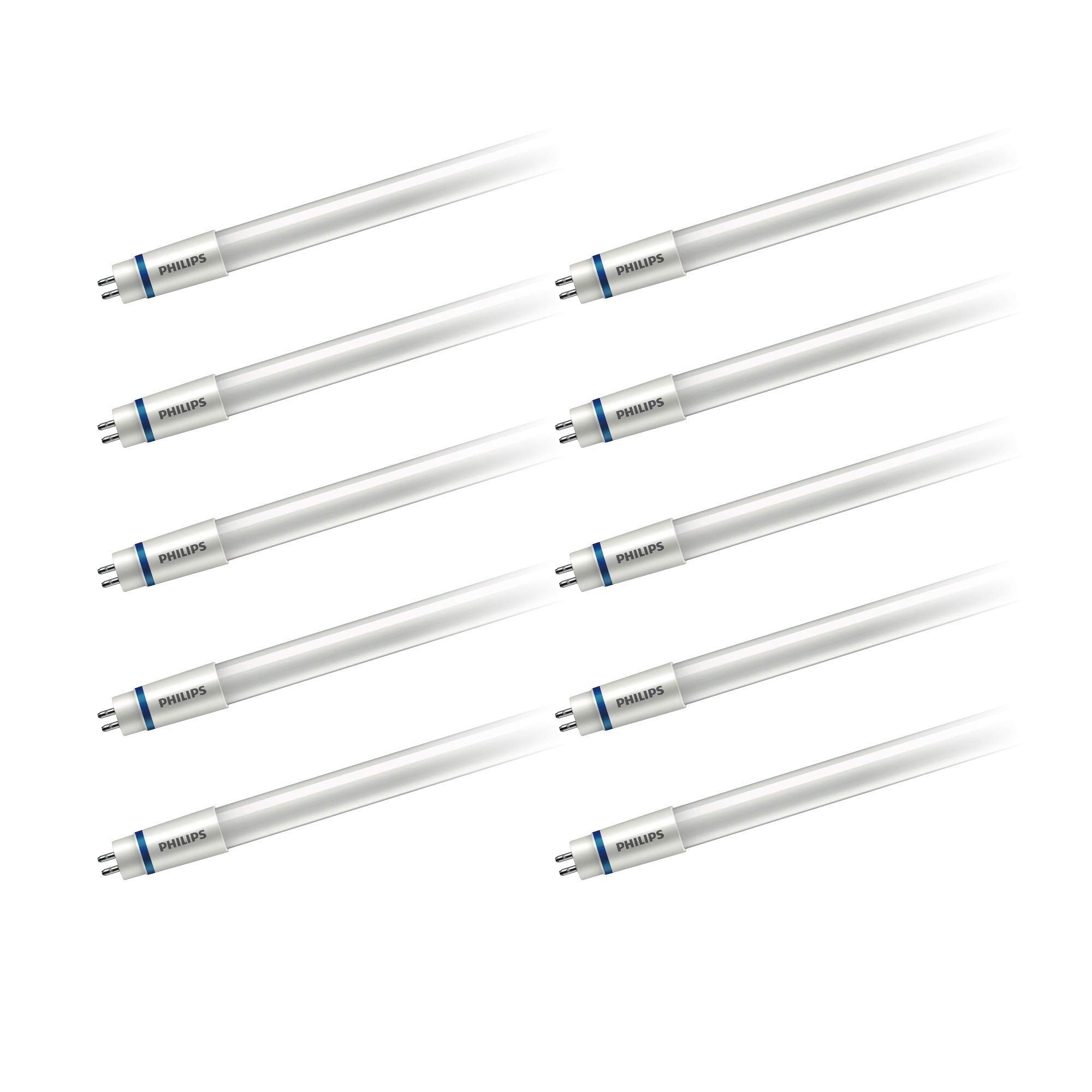 PHILIPS LED Dimmable InstantFit 4-Foot T5 Tube Bulb, 3500 Lumen, Daylight (5000K), 24W=54W, Minatare Bi-Pin G5 Base, 10-Pack