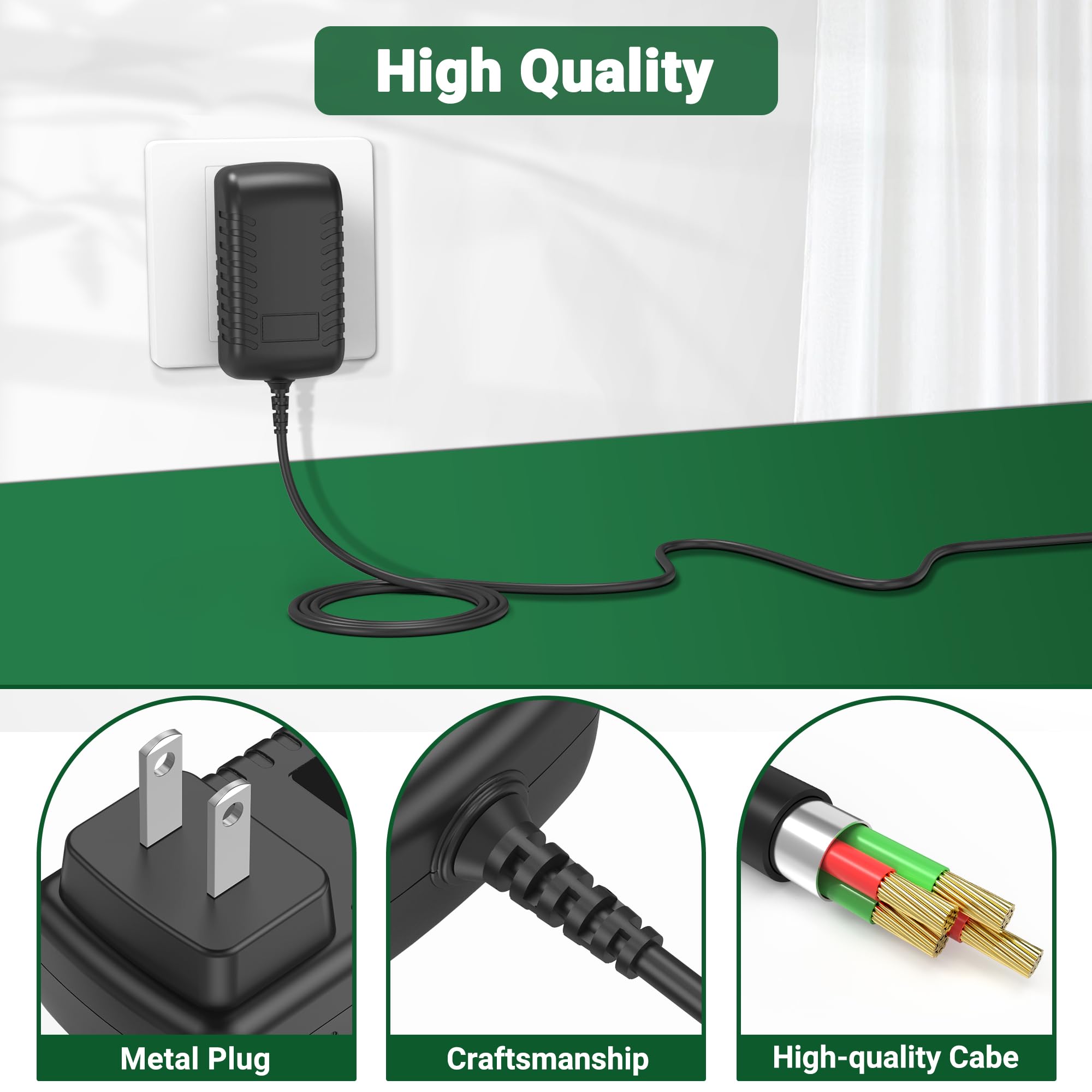WITOMAERN Wall AC Adapter Power Cord Compatible with RESTECK, Vellax, Medcursor, Mirakel, InvoSpa Shiatsu Back Shoulder and Neck Massager Charger Power Supply 12V Only Compatible with 12V Massager