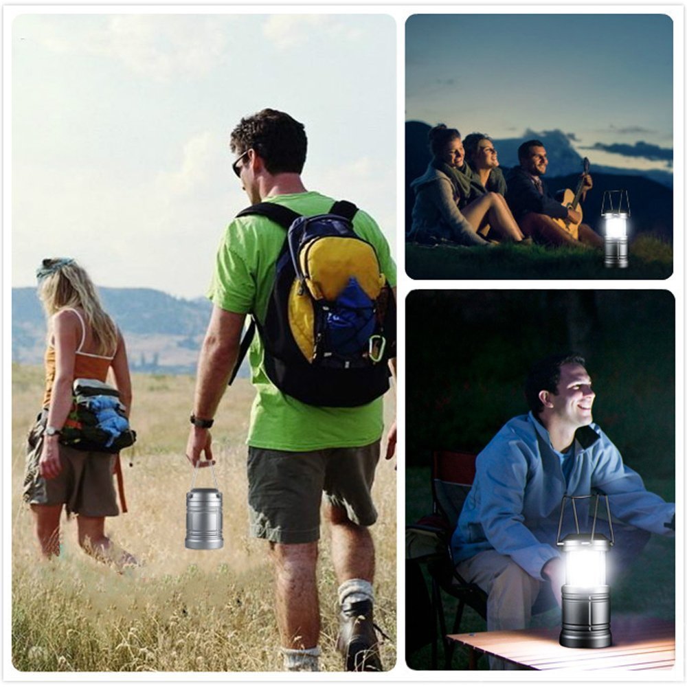 LED Camping Lantern Lights - 500 Lumens Collapsible Camping Lights - Power Outage Lantern Battery Powered for Emergency, Hurricane, Storms, 4 Pack