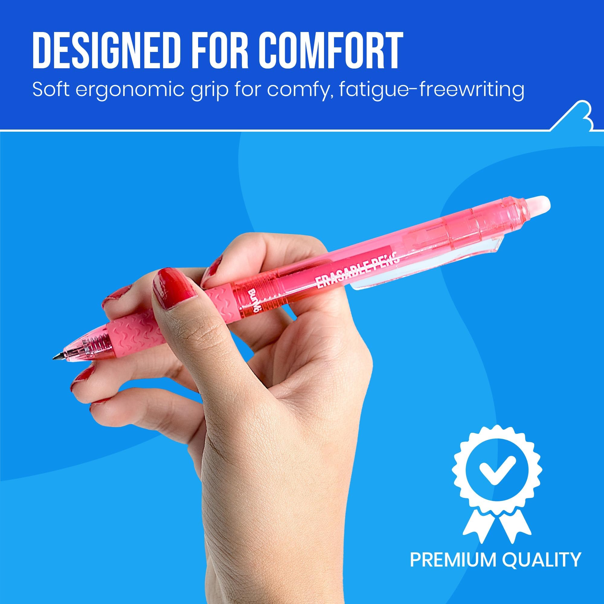 BUNMO Erasable Gel Pens 10 Pack - Multicolor with 10 Refills - School Supplies for Girls - Erasable Pens for Smooth Writing & Drawing - Tween Girls Gifts