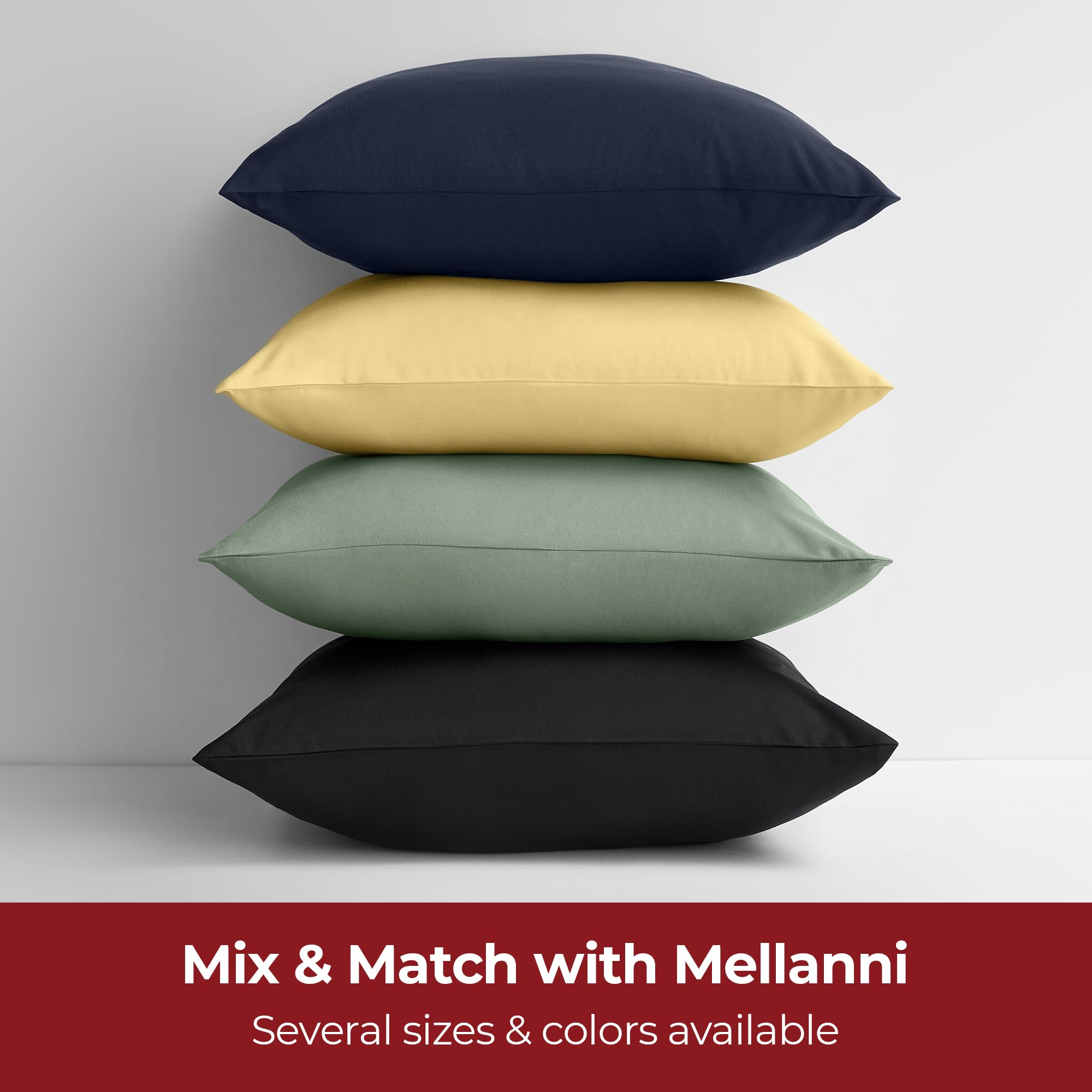Mellanni Throw Pillow Covers - Pack of 2 Decorative Cover with Hidden Zipper - for Home Decor and Living Room Pillows - Double Brushed Microfiber - Easy Care and Quick Drying (18x18, Navy Blue)