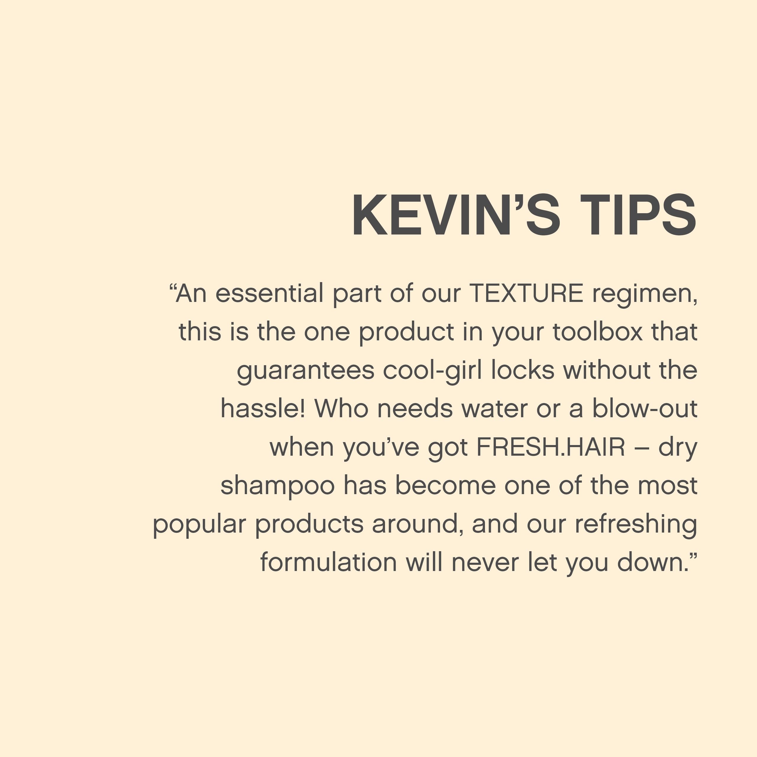 KEVIN.MURPHY FRESH.HAIR - Dry Shampoo Spray - For All Hair Types - Dry Shampoo for Fresh Hair - Sulphate-Free Dry Shampoo - Hair Care - 250 mL / 8.45 fl oz