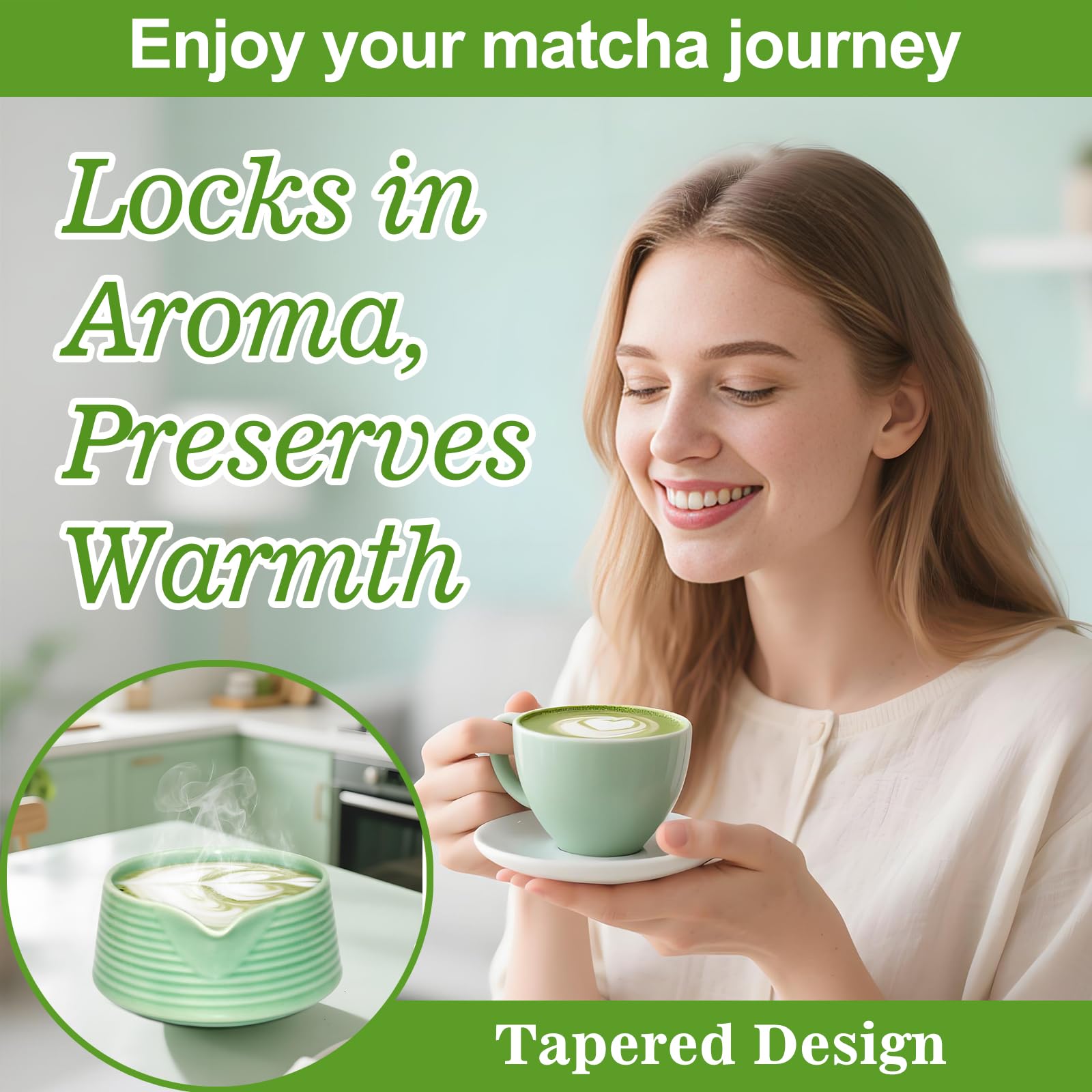 Matcha Whisk Set, 6 Pcs Matcha Set Includes Matcha Bowl with Spout, Matcha Whisk (Chasen), Matcha Whisk Holder, Sifter, Bamboo Spoon & Scoop - Complete Matcha Tea Ceremony Kit, Gift for Matcha Lovers