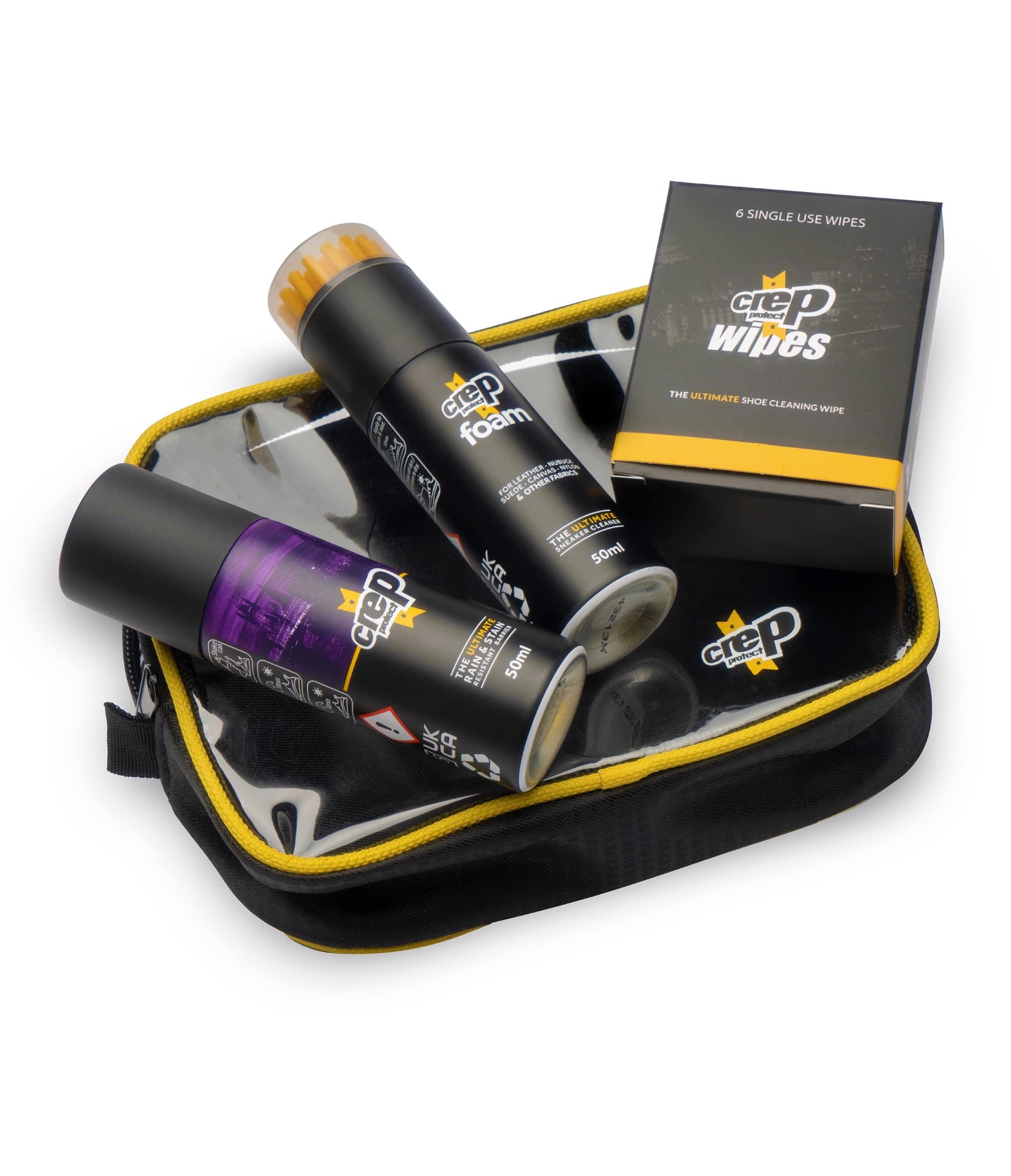 Crep Protect Ultimate Sneaker Care Travel Kit | Rain & Stain Resistant Spray, Foam Cleaner, Wipes | Shoe Protector