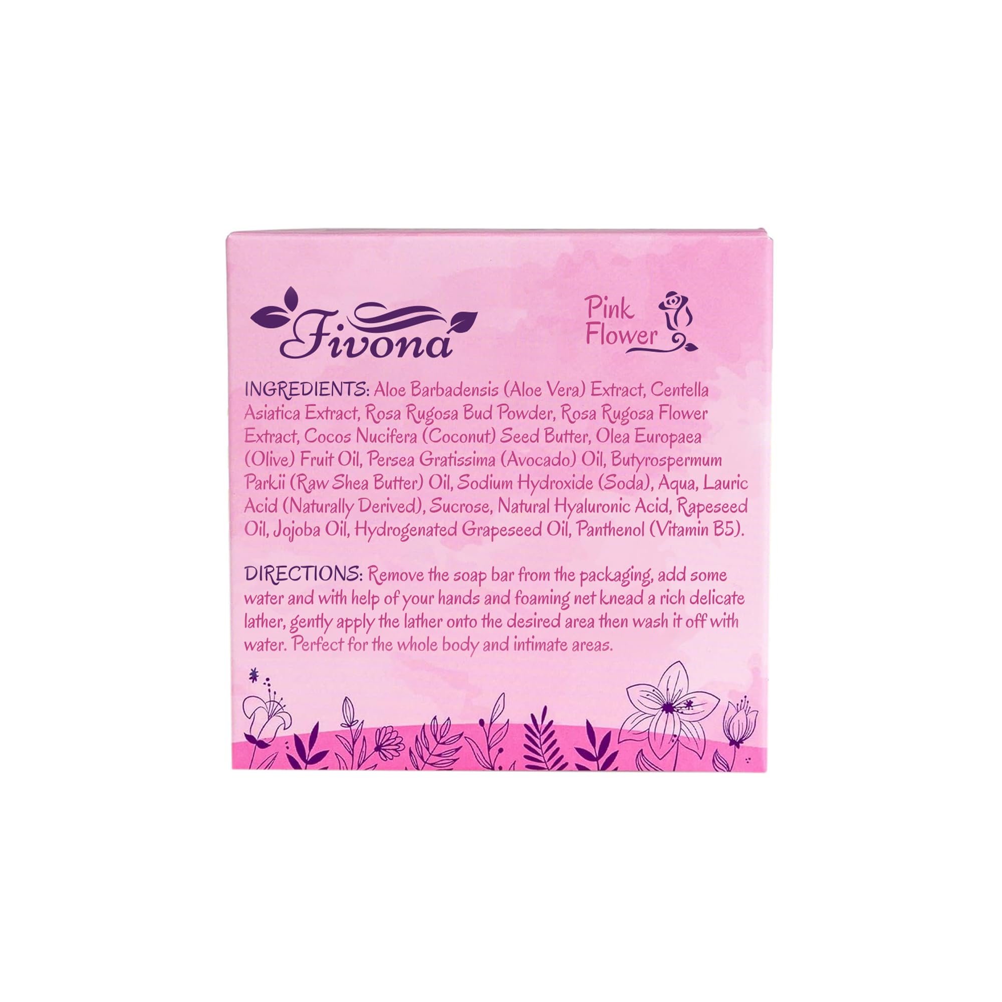 FIVONA Yoni Soap Herbal Bar 5.3oz for Gentle Feminine Intimate Wash and Whole Body All-Natural Handmade Includes Exfoliating Scrubber Foaming Net - Natural Detox and Vagi Cleansing