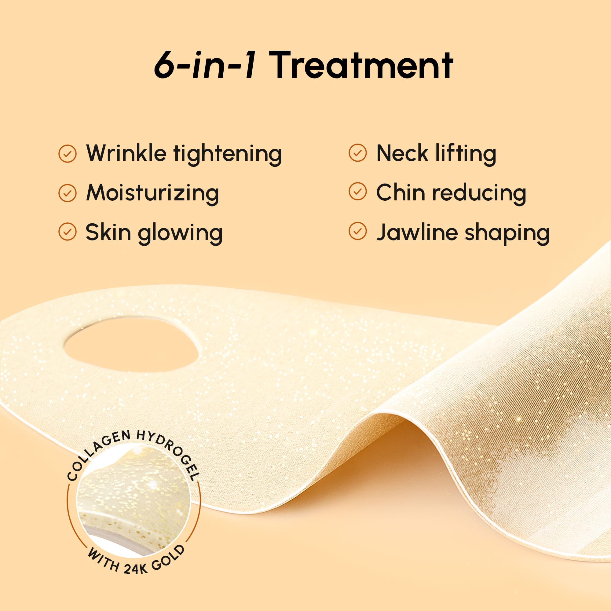 MAREE V Line Lifting Mask with 24K Gold – Deep Collagen Face Mask for Women – Jawline Shaper Mask with Retinol & Hyaluronic Acid – Neck Tightening & Firming - Double Chin Strap for Face Lift