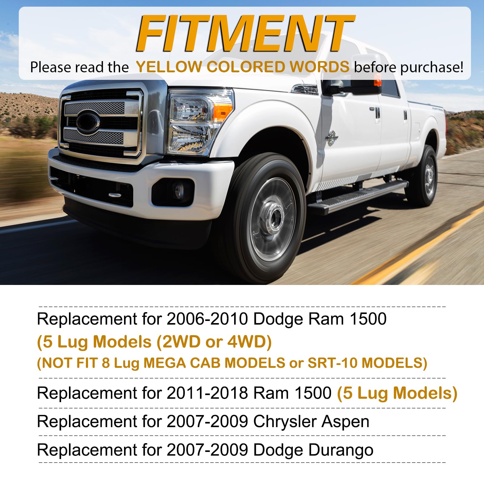 WEIZE Front Truck & Tow Brake Rotors Kit, CARBON FIBER Ceramic Brake Pads & Drilled/Slotted Brake Discs, Fit for Dodge Ram 1500 2006-2018, Durango Chrysler Aspen 07-09