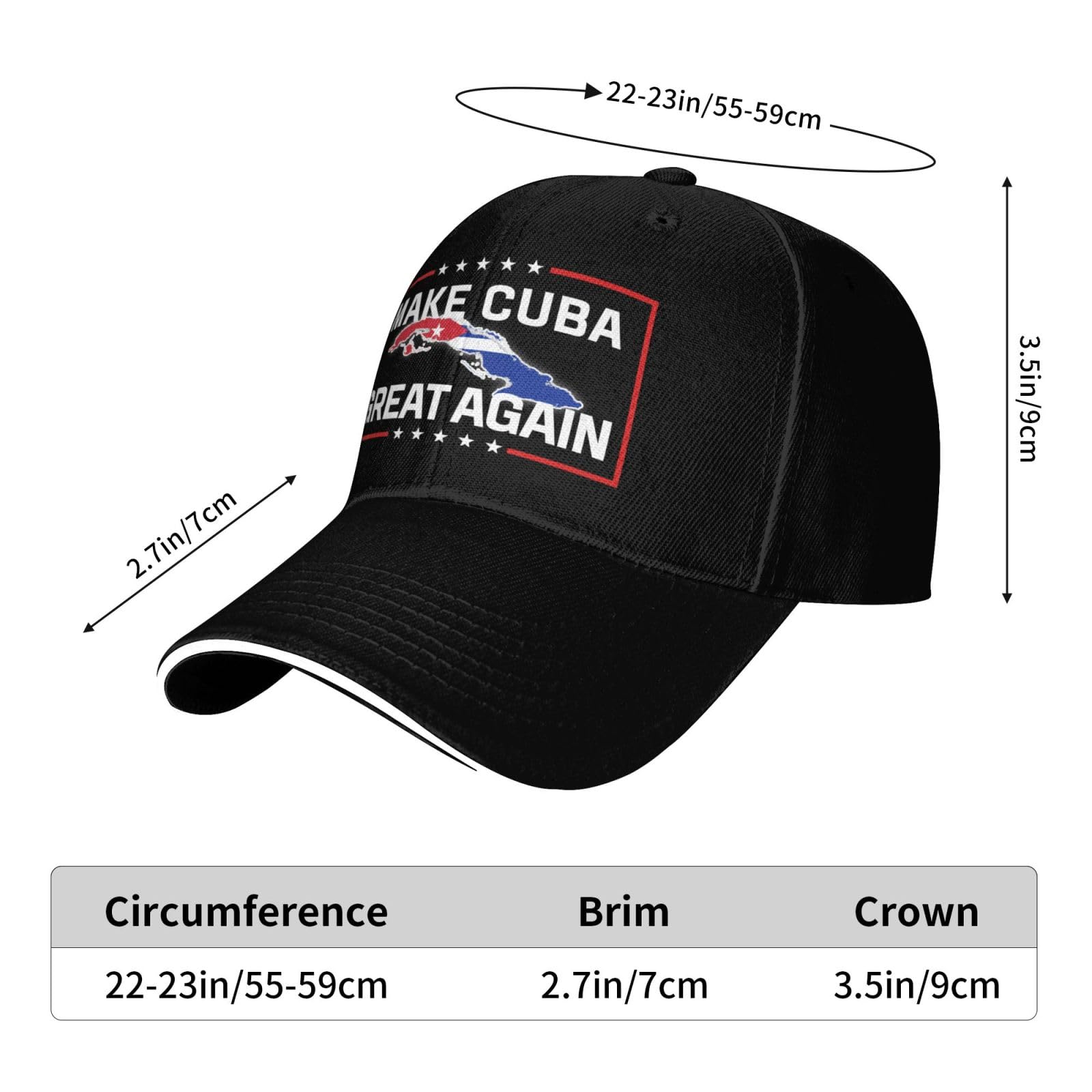 Antaa Make Cuba Great Again hat Cuban Flag Baseball Cap Black