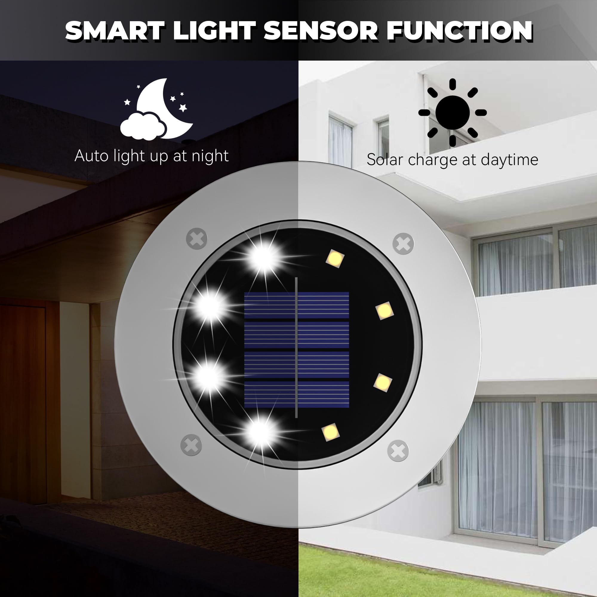 DUUDO Solar Lights Outdoor 12Pack,Solar Lights Outdoor Waterproof,Solar Garden Lights Bright In-Ground Lights Landscape Lighting for Yard,Pathway,Lawn,Patio,Driveway,Walkway White Light