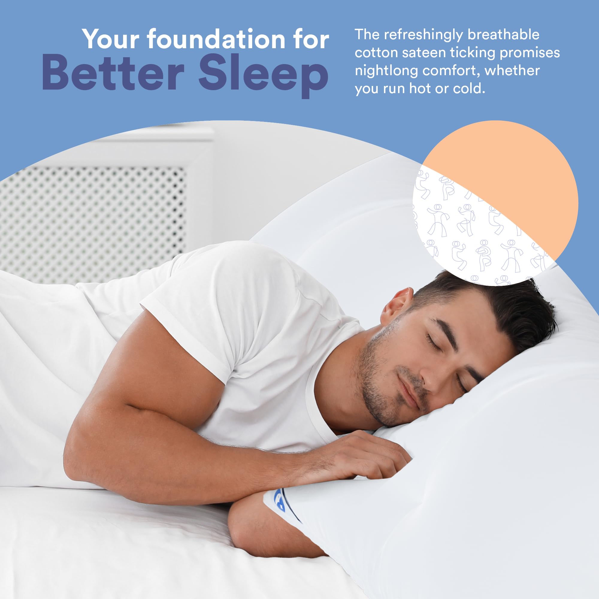 Continental Bedding | Harmony White Down Pillow | 550 Fill Power | 400 Thread Count Cotton Cover | Made in USA | Medium, King (Pack of 2), 2