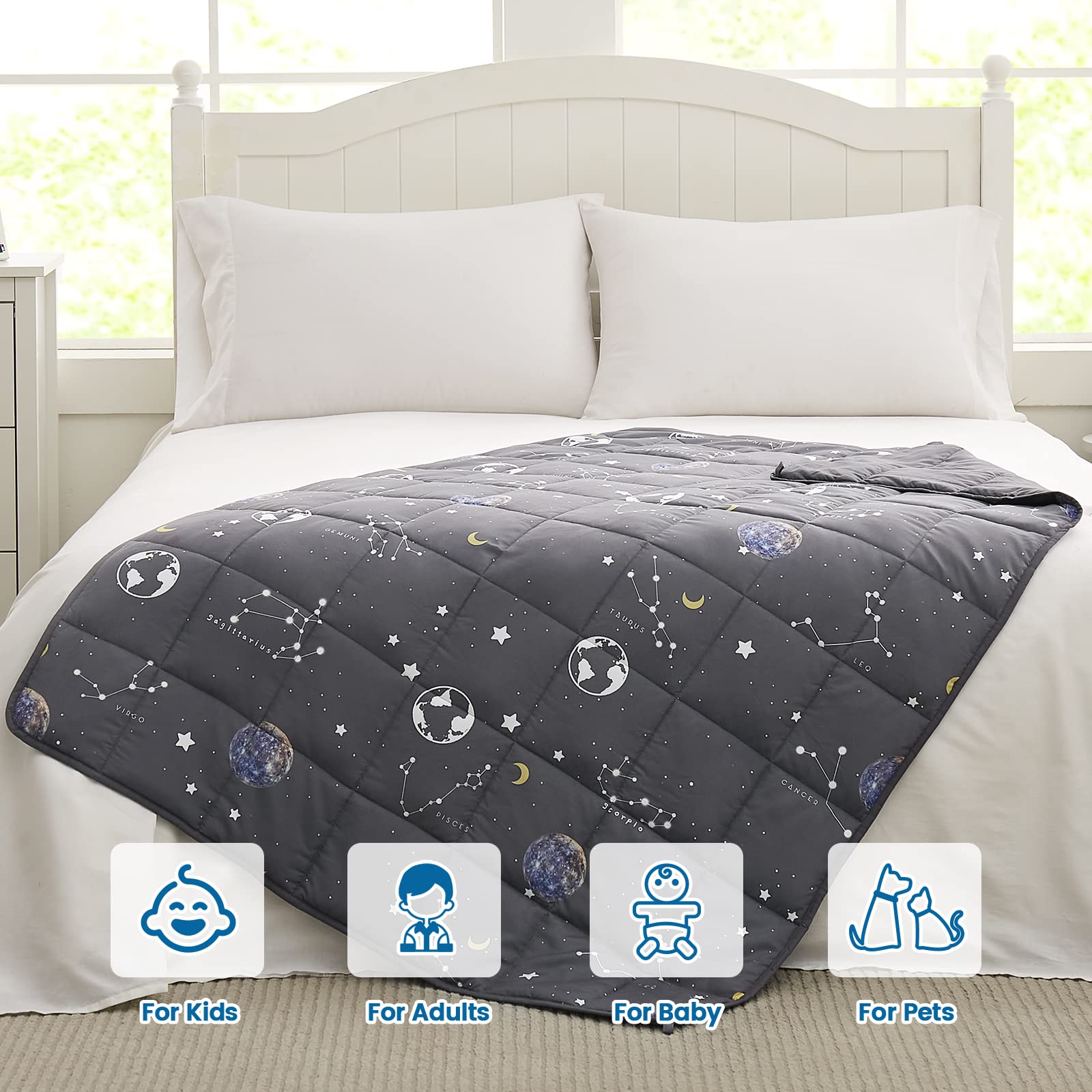 Topcee Weighted Blanket (5lbs 36"x48") Heavy Blanket, Weighted Blanket Cooling Blanket for Sleeping Perfect for 40-60 lbs,Throw Size Breathable Blanket with Premium Glass Bead