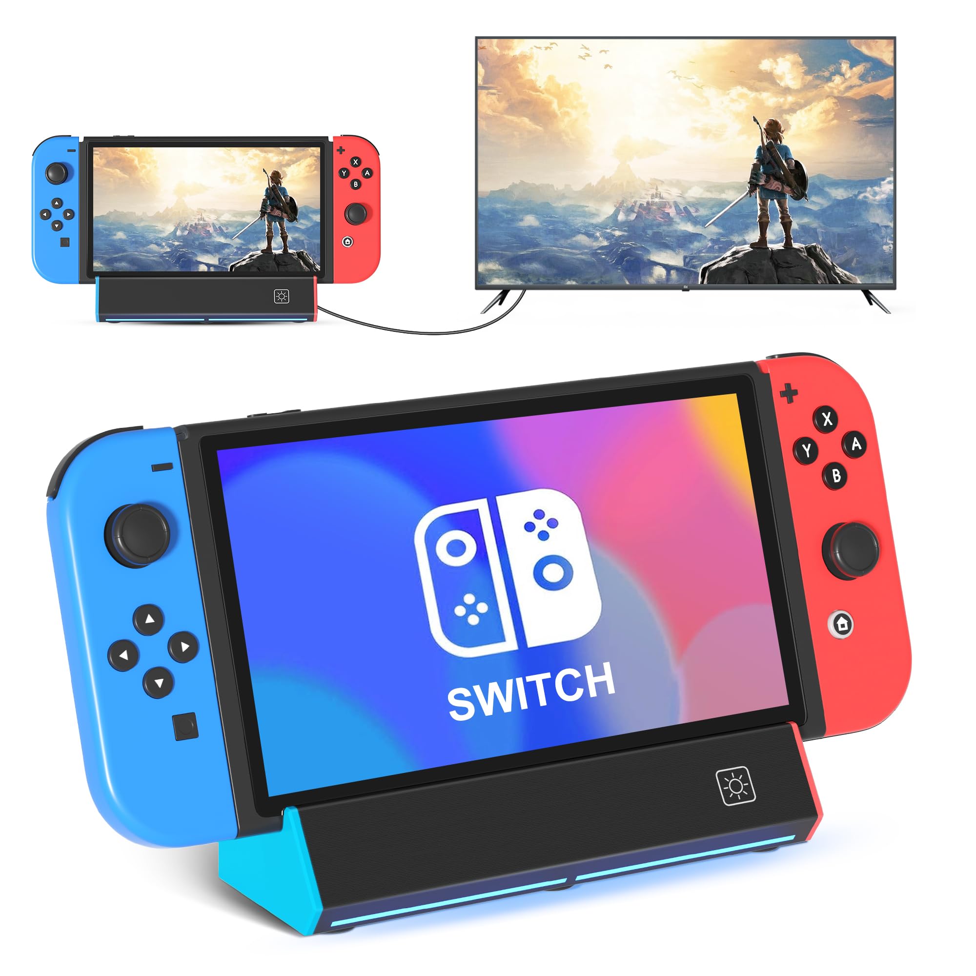 Switch Dock, TV Dock Station for Switch/Switch OLED,with 4K@60Hz HDMI Output/Type C Port/USB 3.0 Port for Nintendo Switch Dock