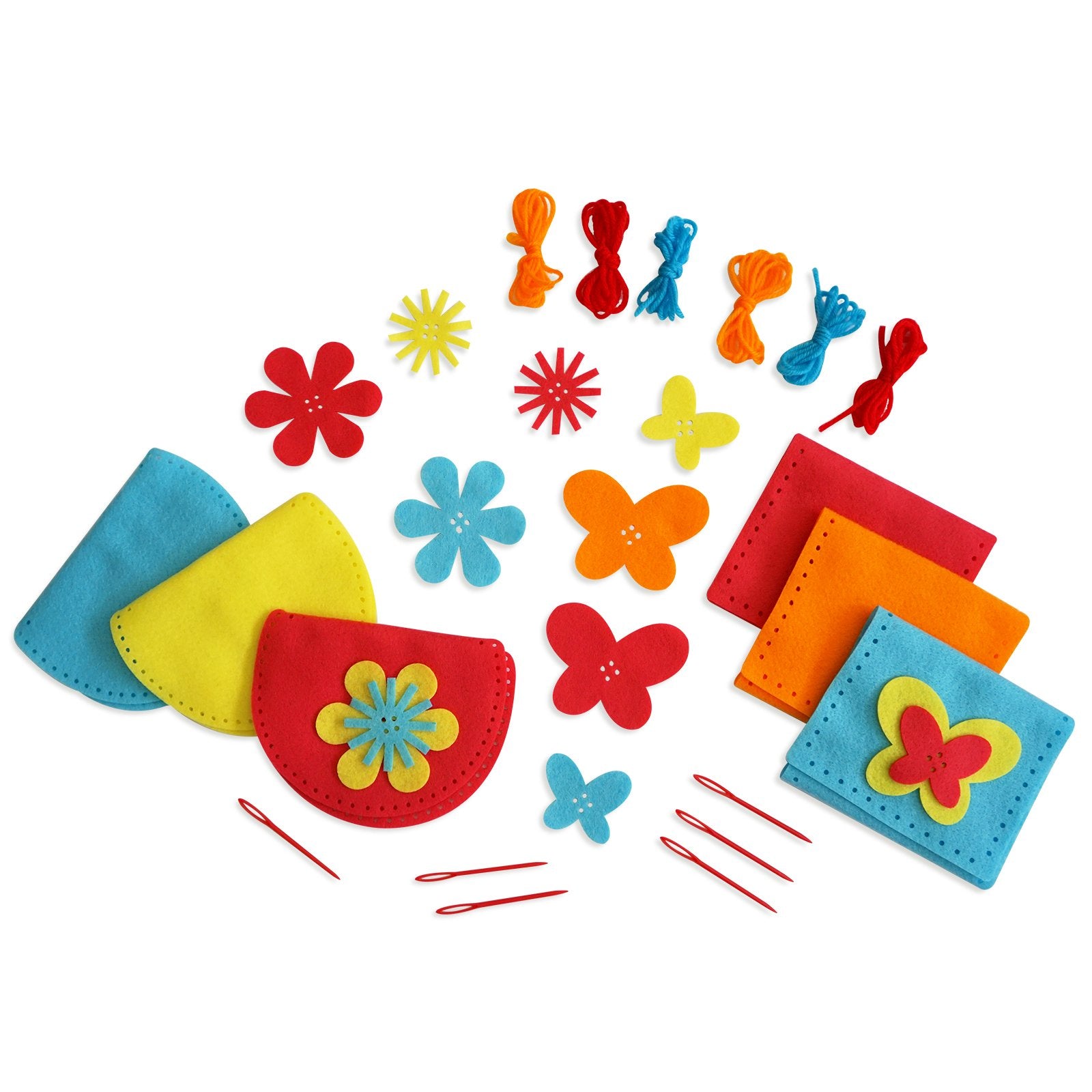 Serabeena Sew Your Own Purses - Sewing Kit for Kids Ages 4-8 Plus - Felt Crafts - Helps Develop Fine Motor Skills - DIY Kit With 6 Purses & Accessories