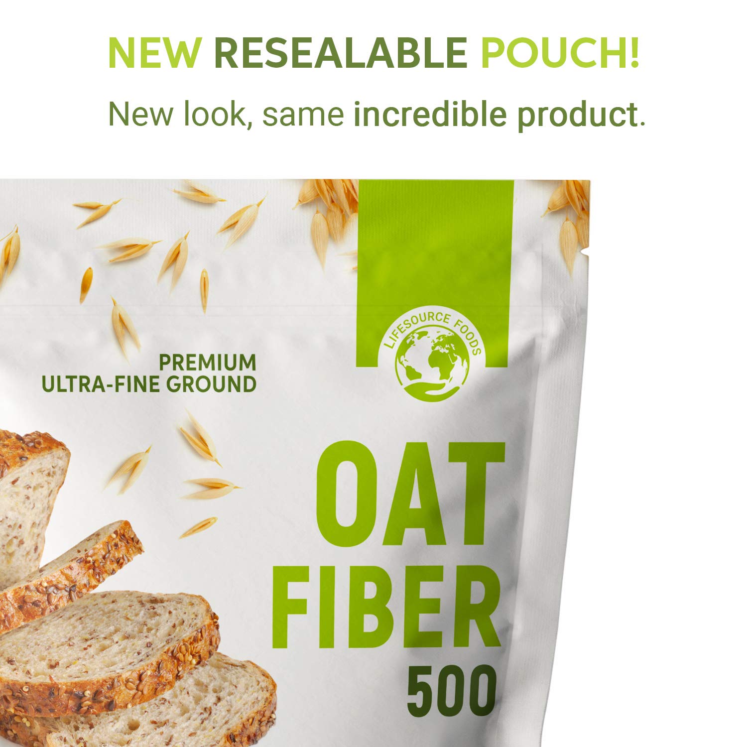 LifeSource Foods Oat Fiber 500 (3 LB) All-Natural, Gluten-Free, Zero-Carb Fiber Source for Low-Carb Baking