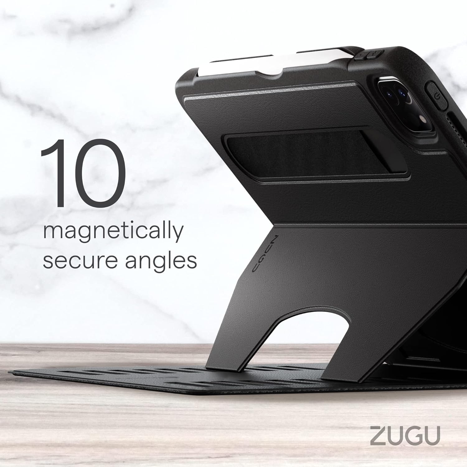 Zugu Case for iPad Pro 13 (M4) 2024, Slim Protective Cover with Apple Pencil Holder, Auto Wake/Sleep, Multiple Viewing Angles, iPad Pro 13 Inch Cover, Phone Protectors, Black