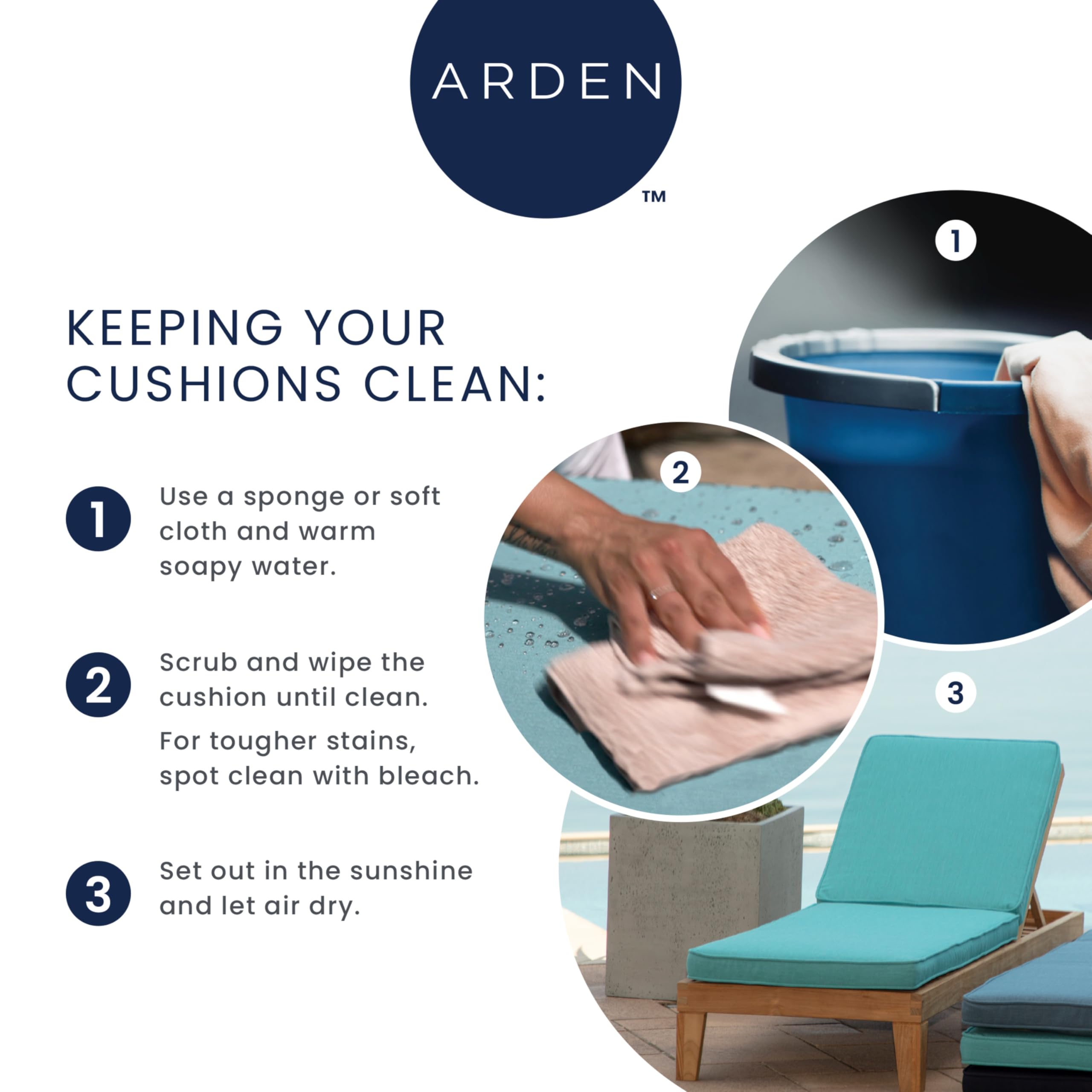 Arden Outdoor Deep Seat Cushion Set, 24 in x 24 in, Weather-Proof, Rain-Proof, Fade Resistant Patio Cushion for Chair, Sofa, and Couch Global Vintage Medallion