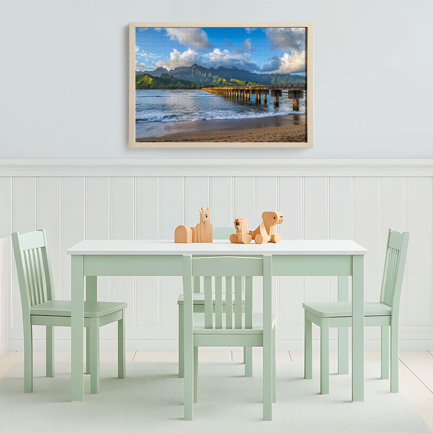 Wooden Jigsaw Puzzles for Adults 1000 Pieces Hanalei Beach Hanalei Bay Kauai Hawaii Fun and Challenging Board Puzzles Large Educational Game Kids Toys Gift Home Decor
