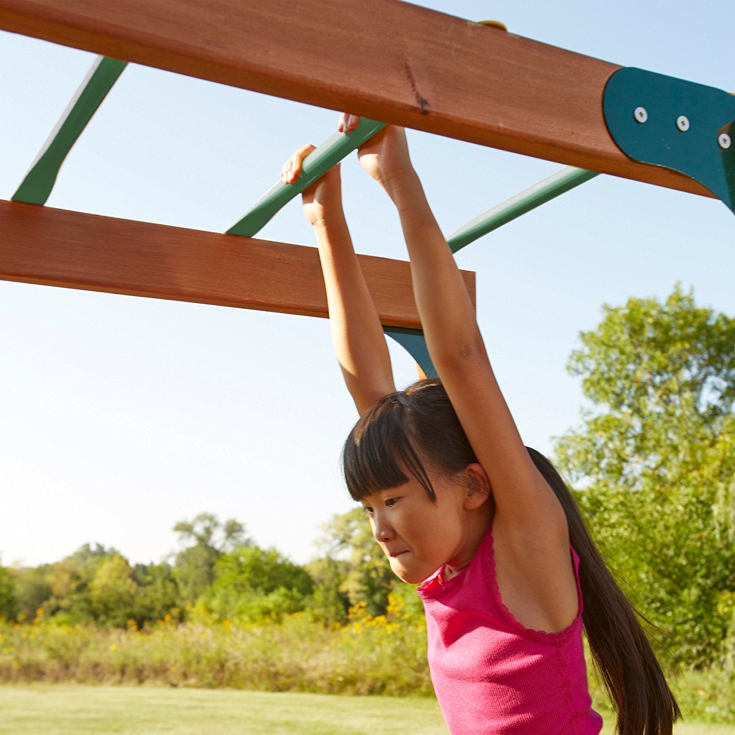 Swing-N-Slide WS 4564 Metal Monkey Bars with Six 21.5" Metal Rungs with Hardware, Green