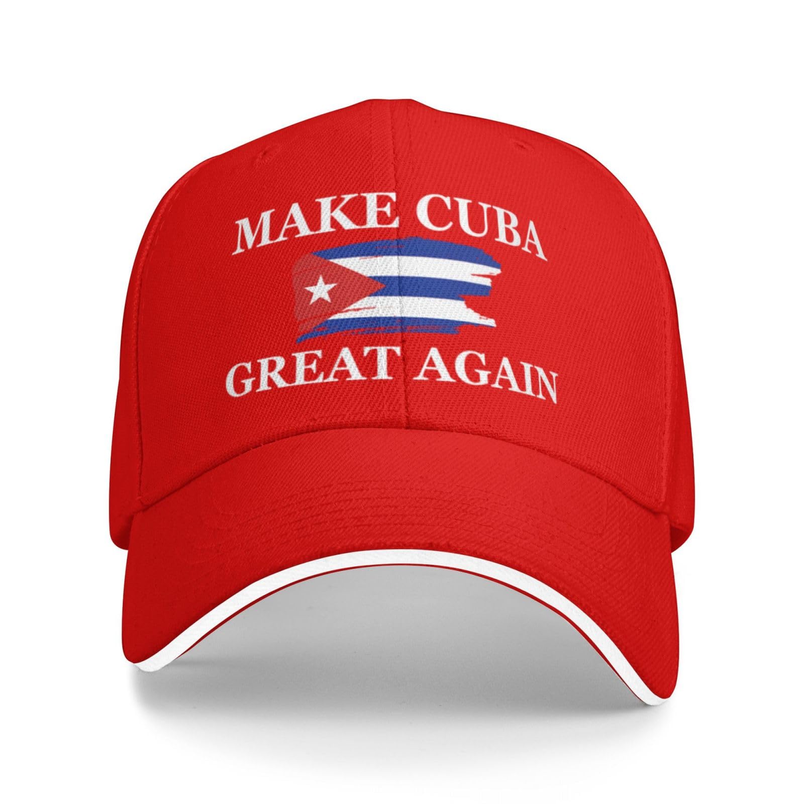 Make Cuba Great Again Hat Adjustable Cuban Hats for Men Red Cap Mens Baseball Hats for Women