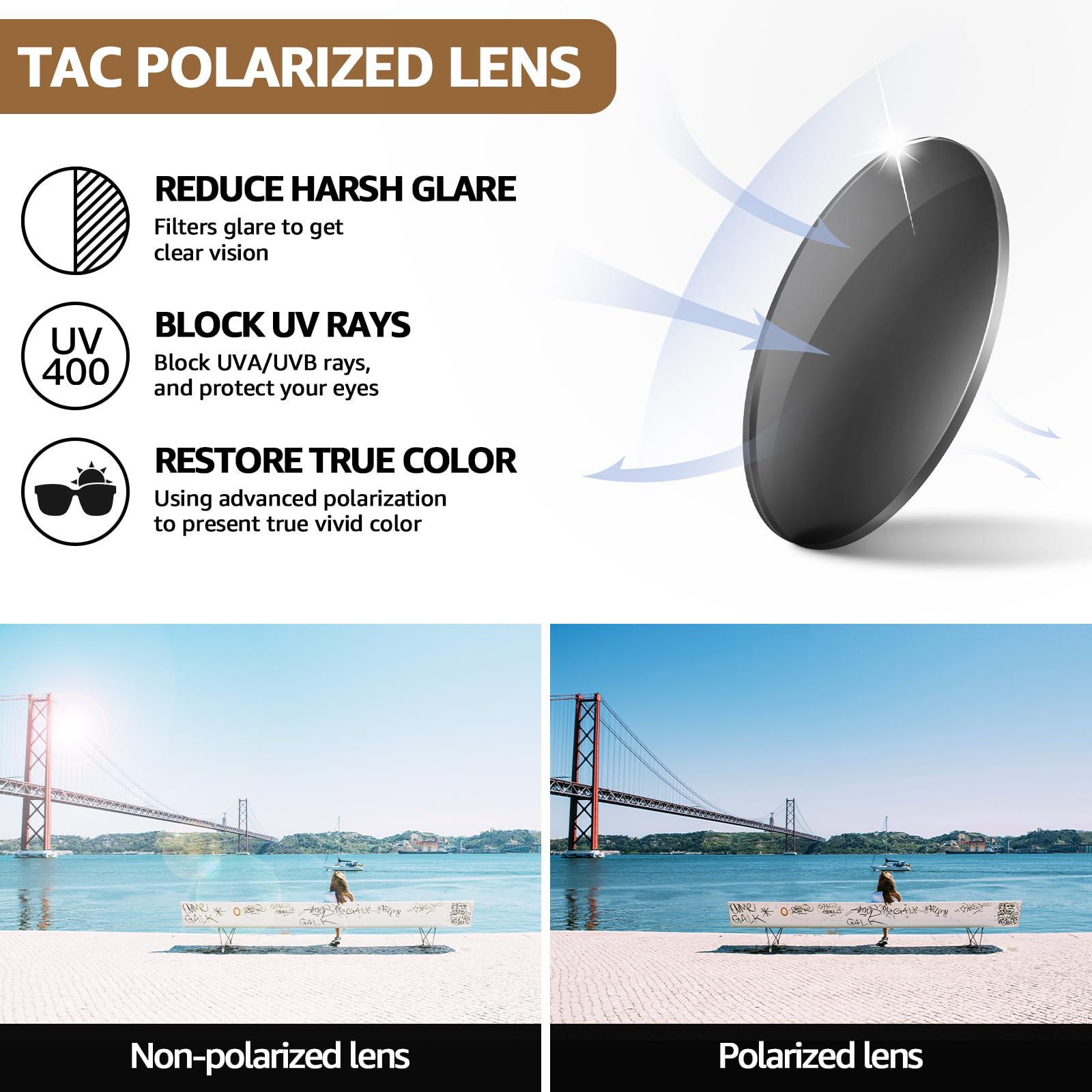 TJUTR Trendy Polarized Sunglasses for Women, Wrap Around Jackie-O Designer Sun Glasses UV400 Protection TS022