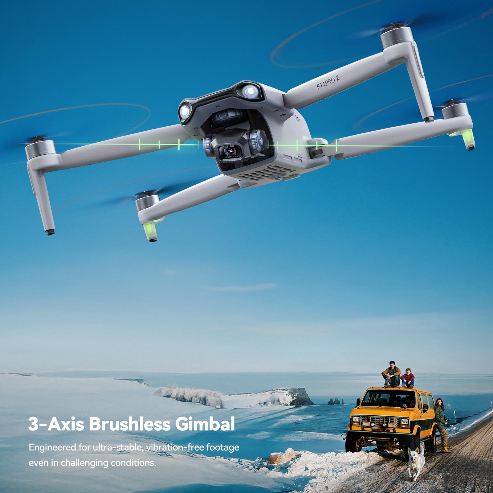 Ruko F11PRO 2 Drone with 6K Camera for Adults, 3-Axis Gimbal, 4K/30fps Video, 70-Min Flight Time with 2 Batteries, 10000ft FPV Transmission Professional Drone, Auto Return, Beginner Mode