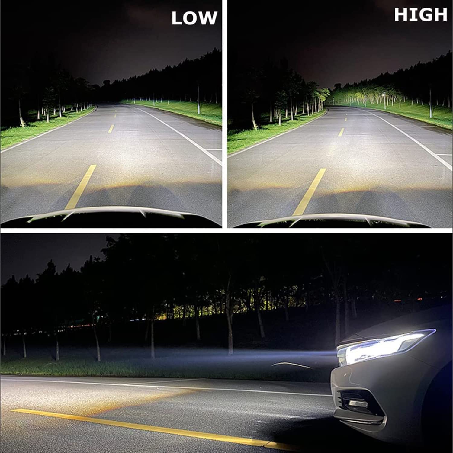 2.5 Inch Bi LED Projector Lens Headlight Retrofit Kit with High Low Beam-6000K White 92W/pair 20000LM Focus Beam DOT Approved Clear Cut off Line No Blind Oncoming Car Upgrade Bi-Xenon Projector Lens