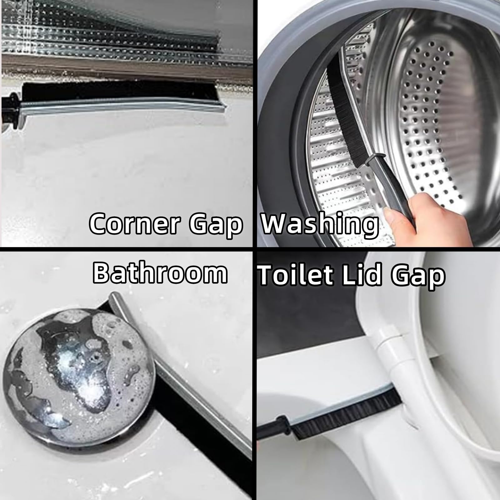 Cleaning Brush Hard Bristle Crevice Cleaning Brush Multifunctional Bathroom Cleaning Tools Toilet Brush Thin Cleaning Brush Corner Brush for Kitchen Home Shower Windows Vehicles Faucets Floor(4 PCS)