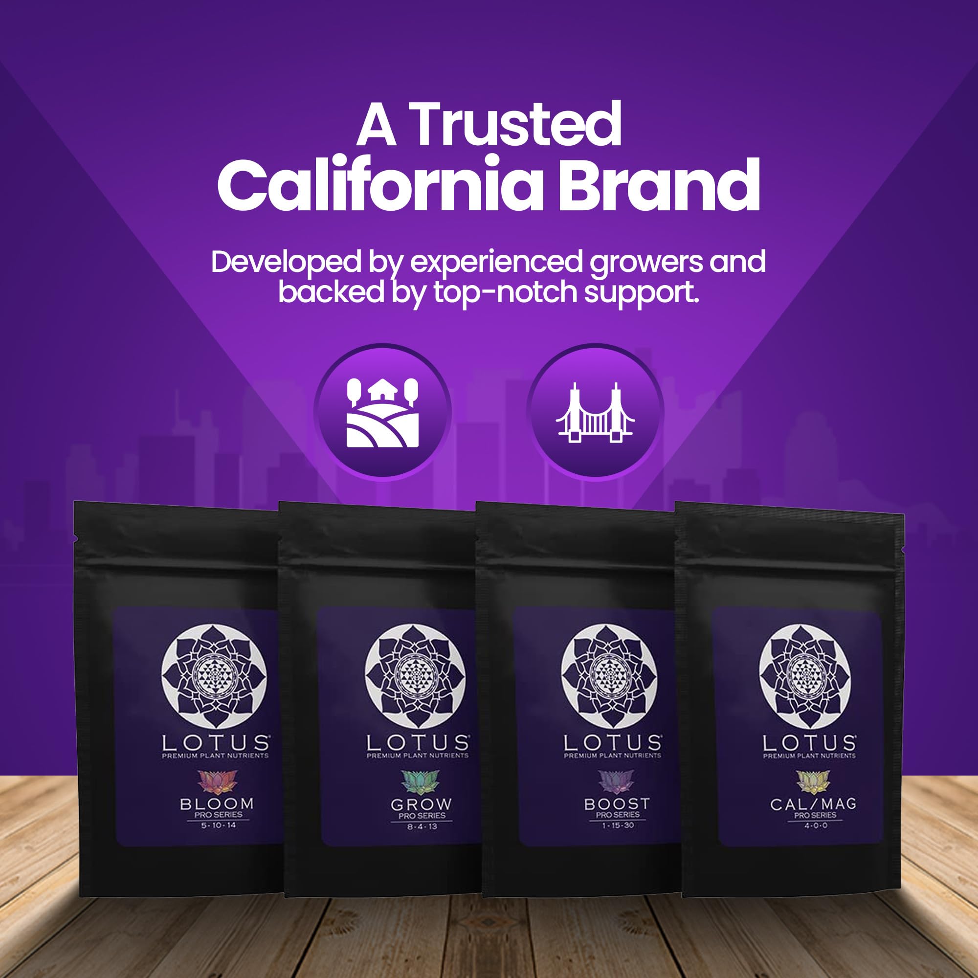Lotus Nutrients - Pro Series - Powdered Plant Nutrients Intro Pack, Grow, Bloom, Boost, and Cal/Mag with Nitrogen Calcium and Magnesium for Hydroponics Coco Coir and Soil, Indoor and Outdoor Plants