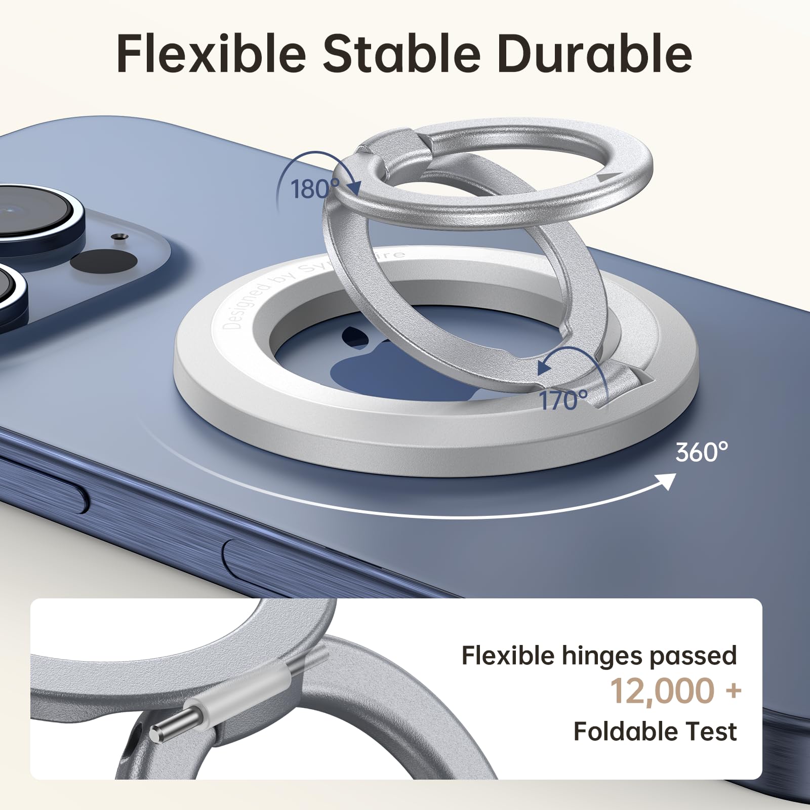 SYNCWIRE for MagSafe Ring Holder, Magnetic Phone Ring Holder Magnet Cell Phone Grip Finger Ring Kickstand Compatible with iPhone 16 15 14 13 12 Pro Max fits MagSafe Accessories