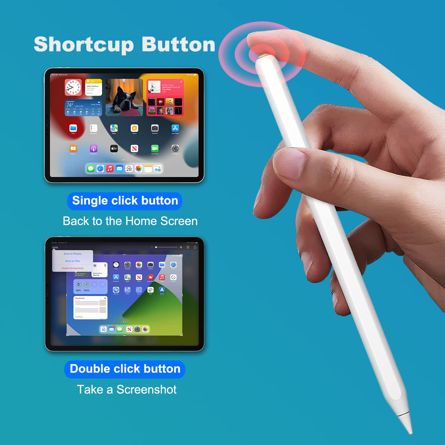 iPad Pencil Same as Apple Pencil 2nd Generation Magnetic Wireless Charging, Fast Charging & Long Lasting iPencil Compatible with iPad Pro 11in1/2/3/4, iPad Pro12.9in3/4/5/6, iPad Air4/5, iPad Mini 6