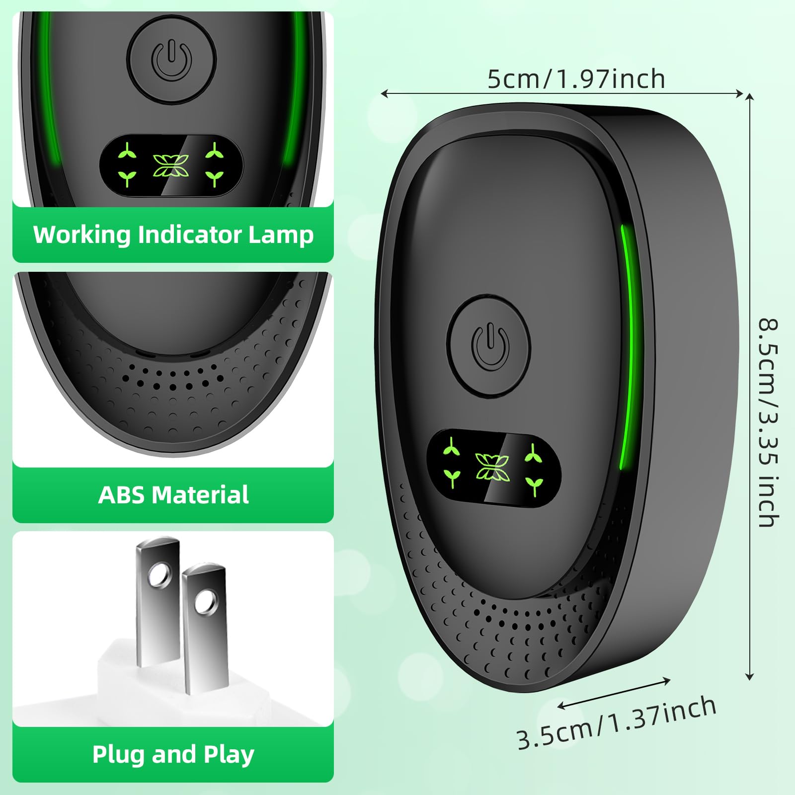 Upgraded Plug in Air Purifiers Odor Eliminator for Home with Negative Ion Generator,Air Ionizers for Dust Mites,Quiet Portable Air Freshener Plug In for Bedroom,Office,Kitchen,Smoke,Dust (6Pack)