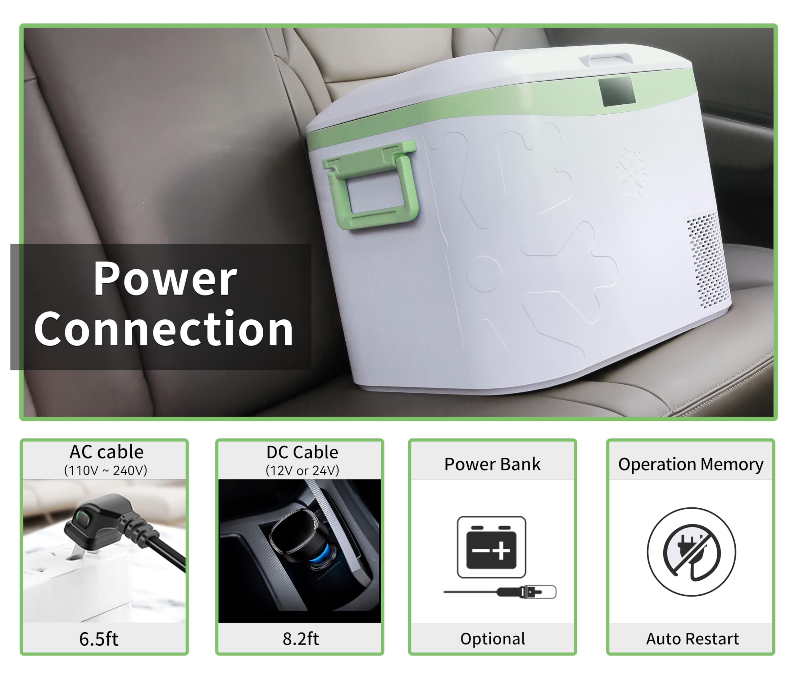 Megiu Car Fridge Portable 12V Refrigerator 19 Quart (18 Liter) 12 Volt Freezer Compressor Cooler 12V/24V DC 110~240 V AC for Truck Van RV Camper SUV and Home Use -18℃~+15℃